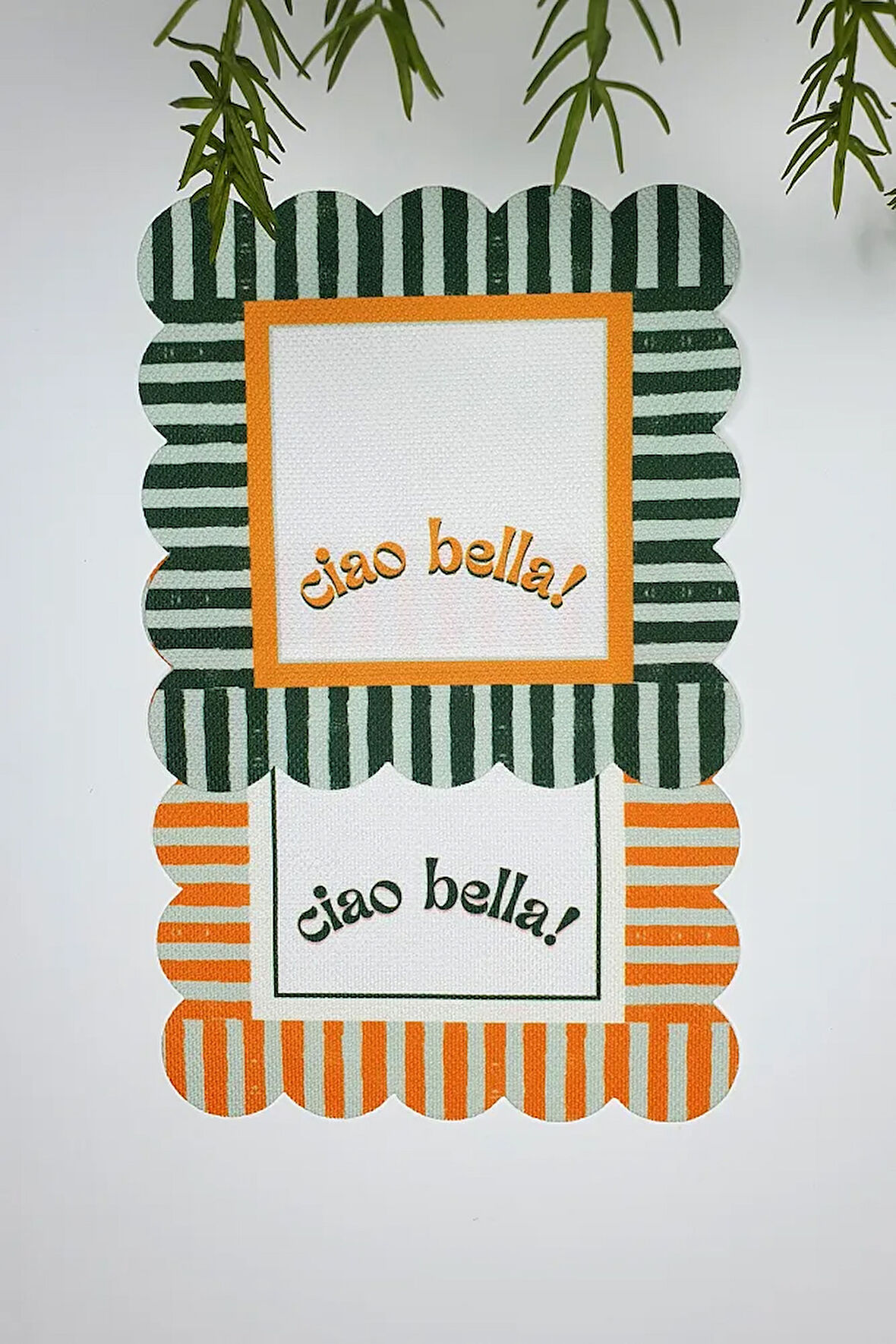 Ciao Bella Line Tasarım Hardal Yeşil Lazer Kesim Kokteyl Peçetesi 2 Adet