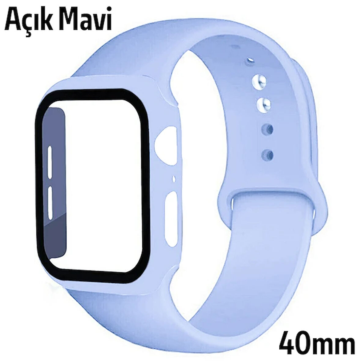 Ally Apple Uyumlu Watch 4-5-6 40mm Silikon Kordon Kayış ve Ekran Koruyucu Kılıf-(5775)