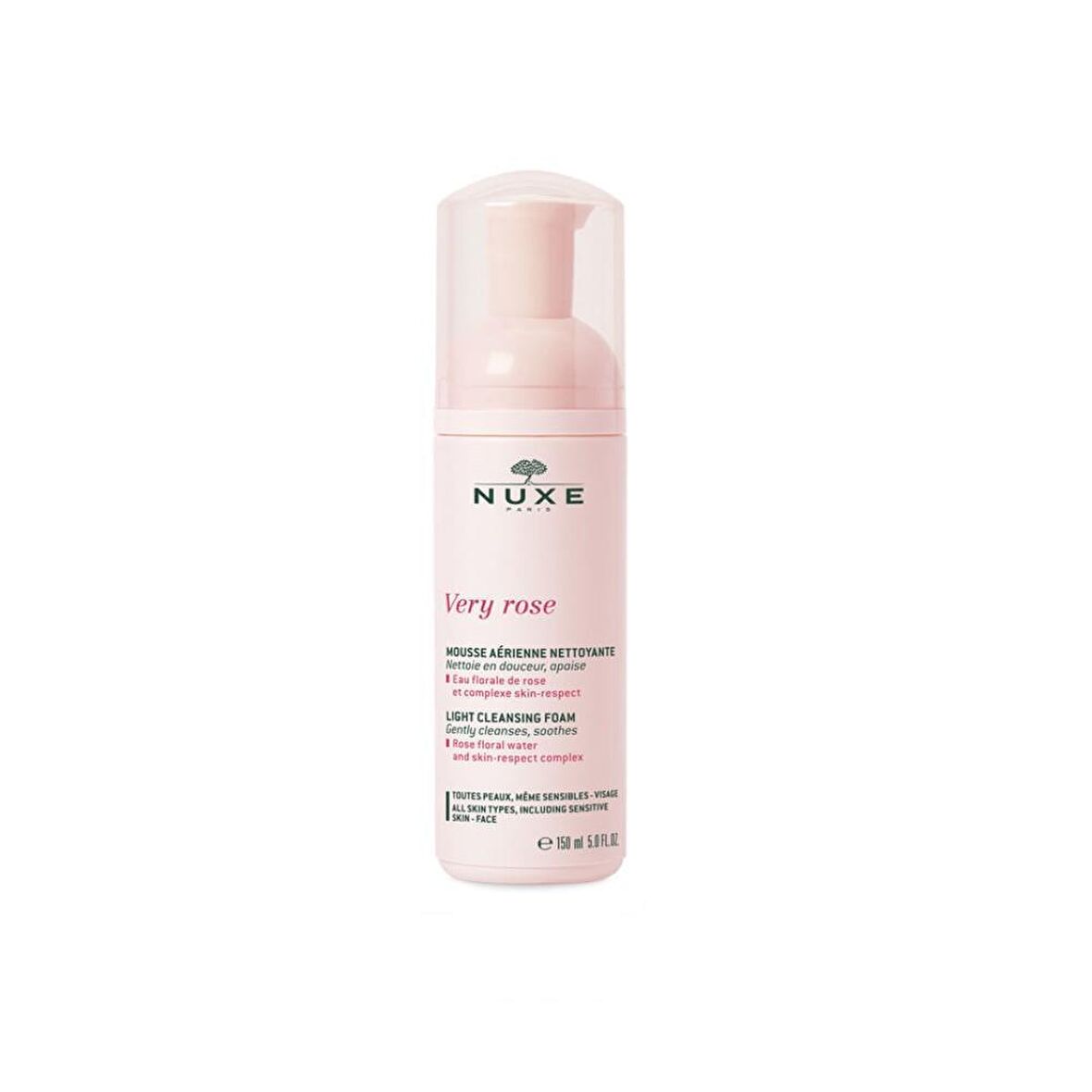 Nuxe Very Rose Tüm Ciltler için Temizleyici Yüz Temizleme Köpüğü 150 ml 