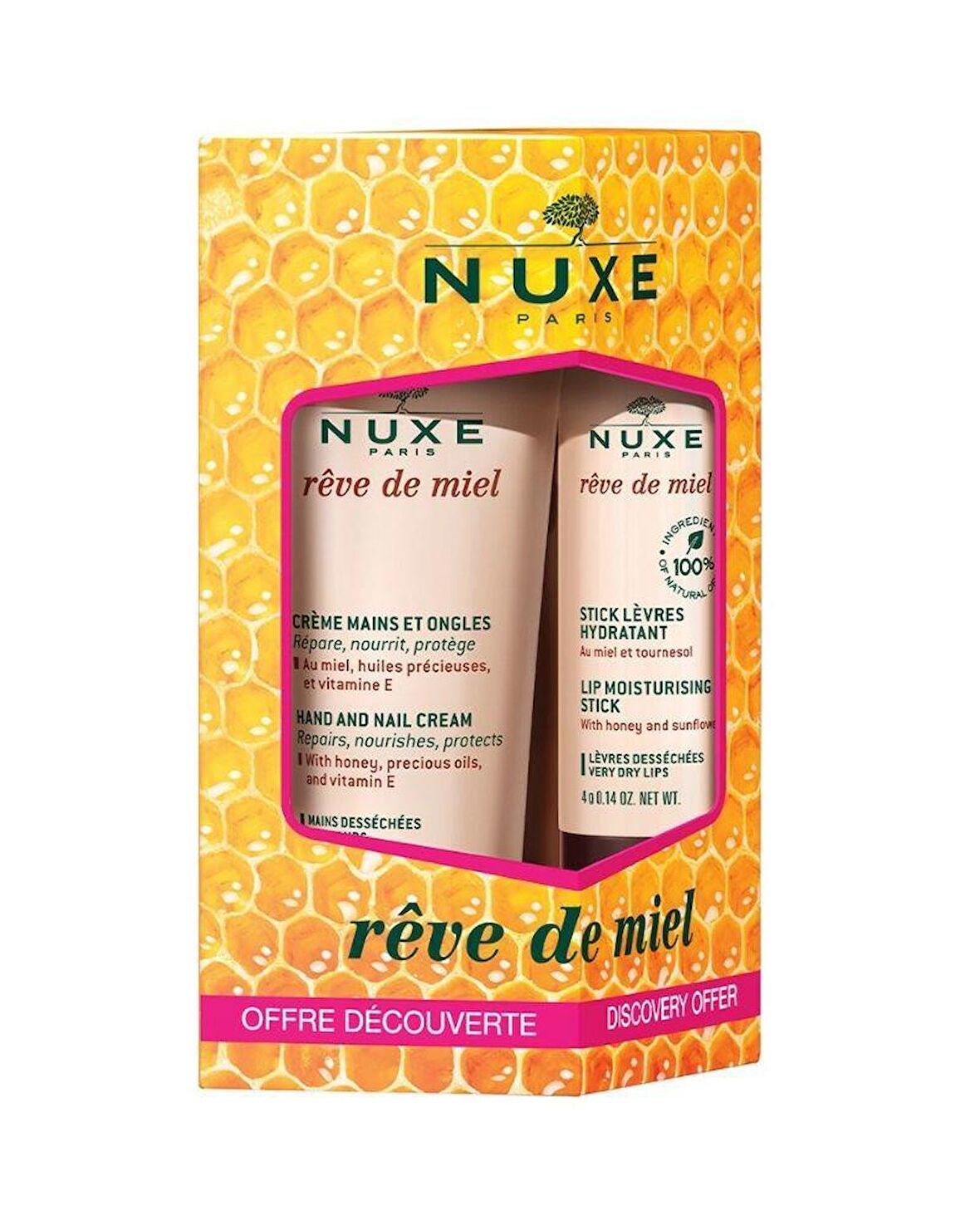 Nuxe Reve De Miel Creme Mains 30 ml + Dudak Kremi El ve Tırnak Bakım Kremi