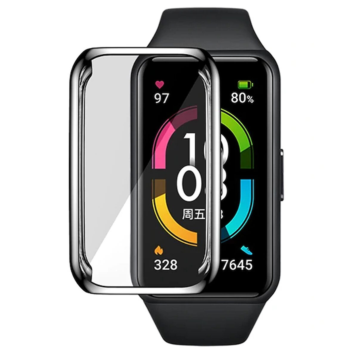 Huawei Honor Band 6 360 Koruma Ultra İnce Silikon Kılıf-(5775)