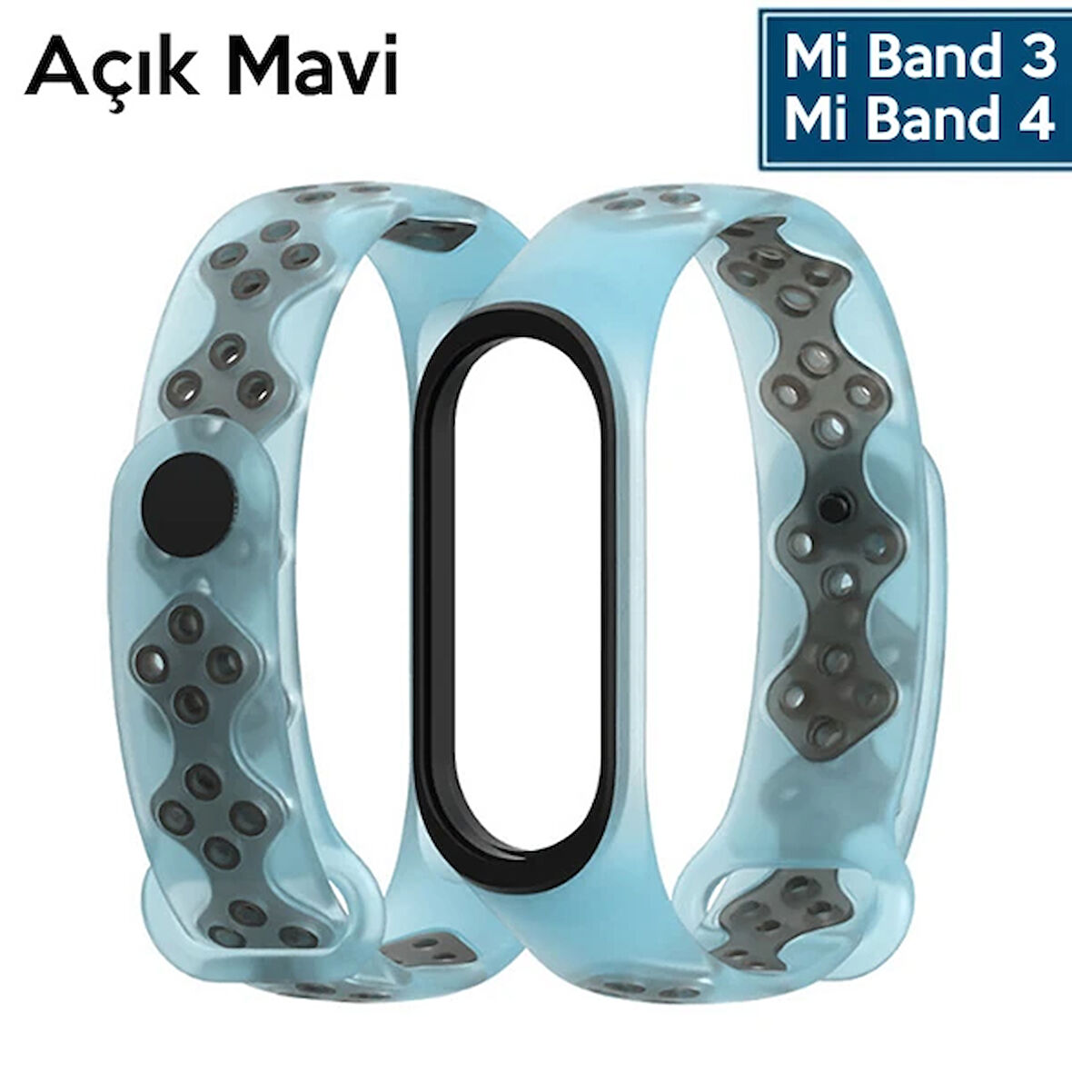 Mijobs Xiaomi Uyumlu Mi Band 4-3 Delikli Bileklik Kayış Kordon-(5775)