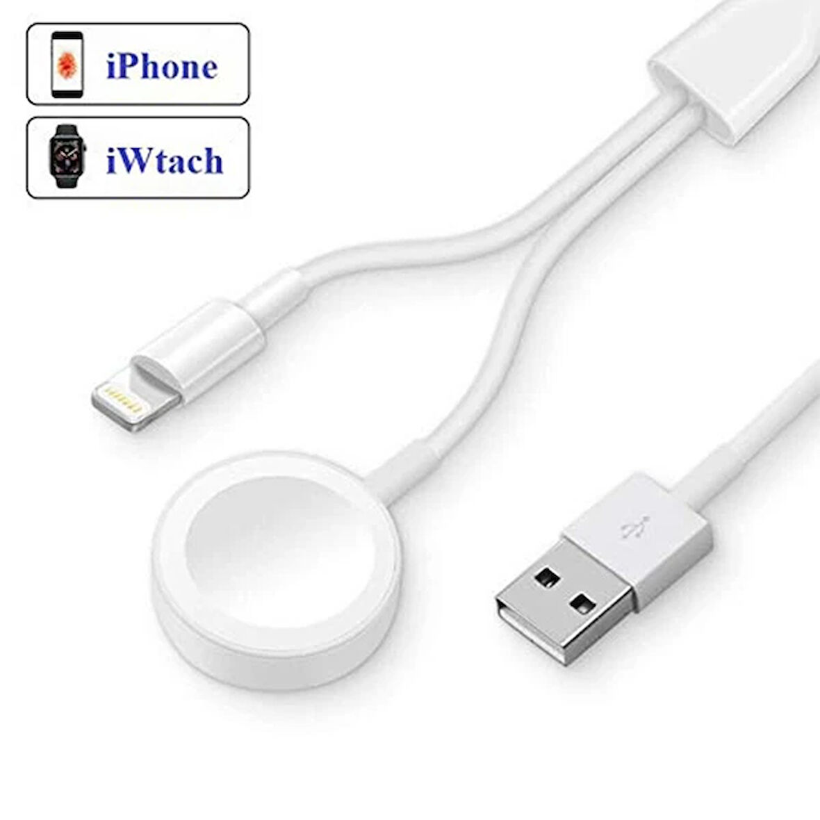 Ally 2in1 Apple Watch Şarj- İPhone Usb Şarj Kablosu-(5775)