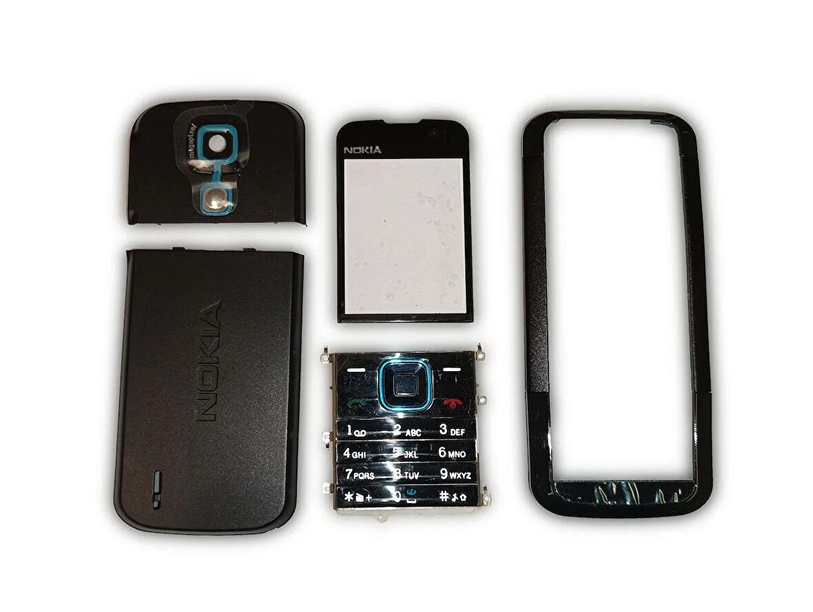 Nokia N5000 Kapak Nokia N5000 uyumlu Siyah Renk ön Kapak Arka Kapak ve Tuş Takımı