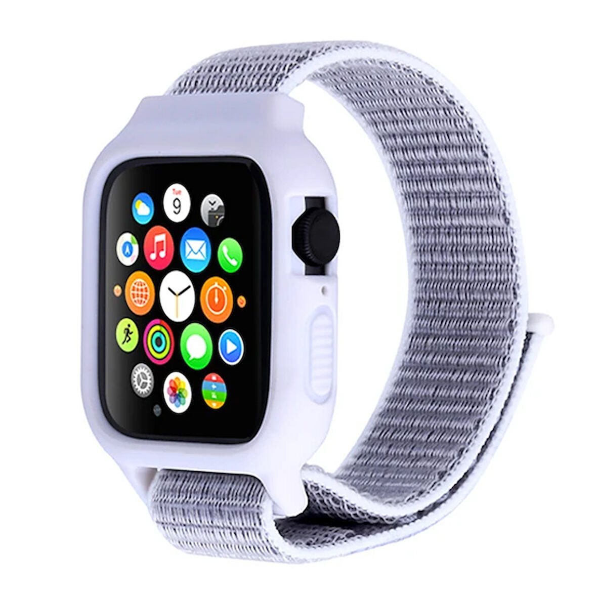 Ally Apple Watch 6-SE-5-4 44mm / 3-2-1 42mm Kayış Kordon Kılıf Silikon-(5775)