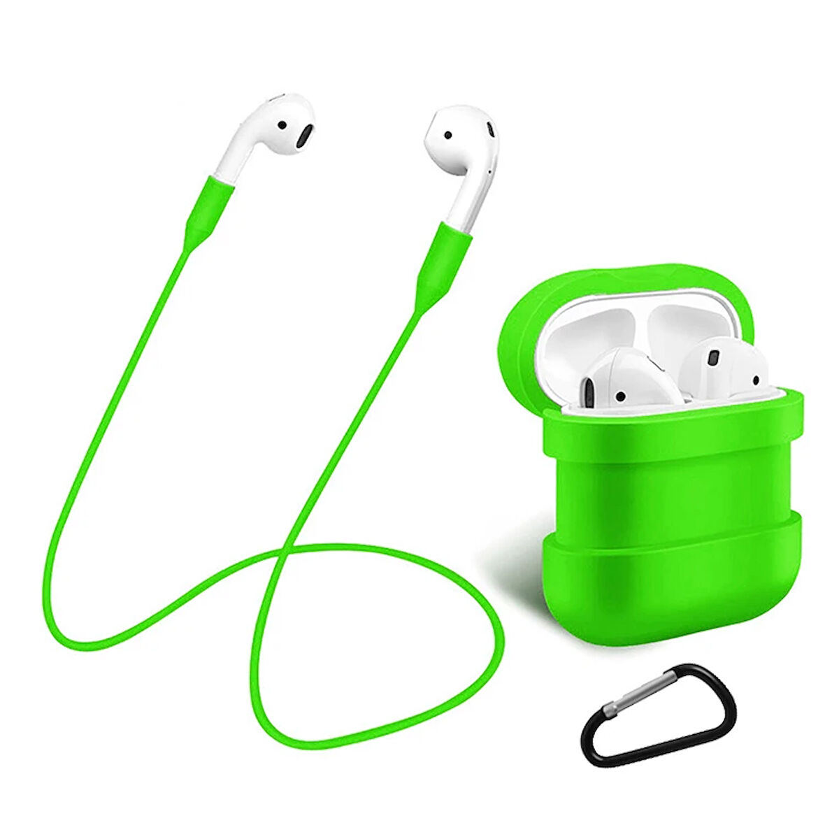 Airpods İçin Renkli Strap Kulaklık Askısı Darbe Emici Silikon Kılıf-(5775)