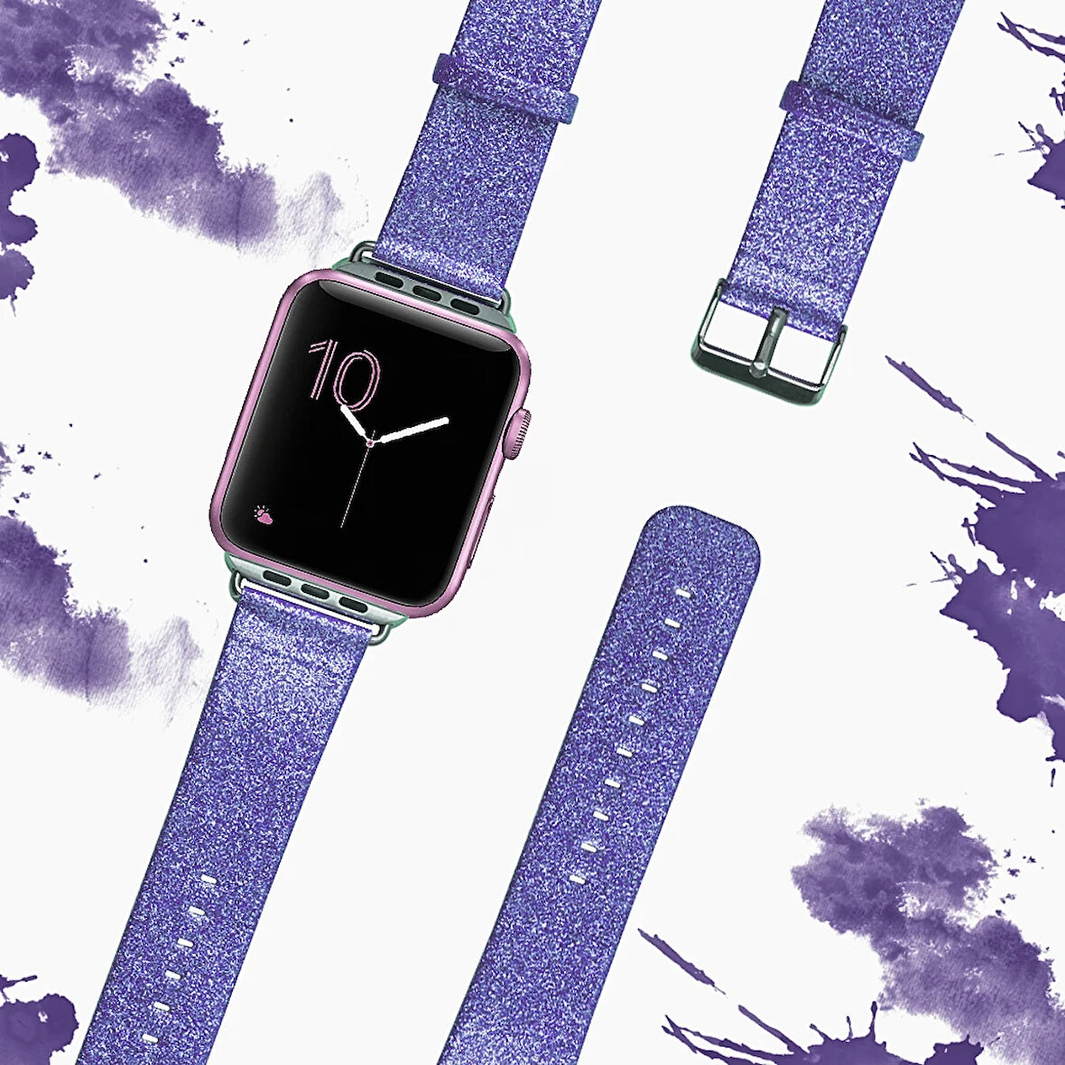 Ally Apple Watch 7-8 41mm 6-5-4 40mm Kordon Kayış Parlak Deri 3-2-1 38mm-(5775)