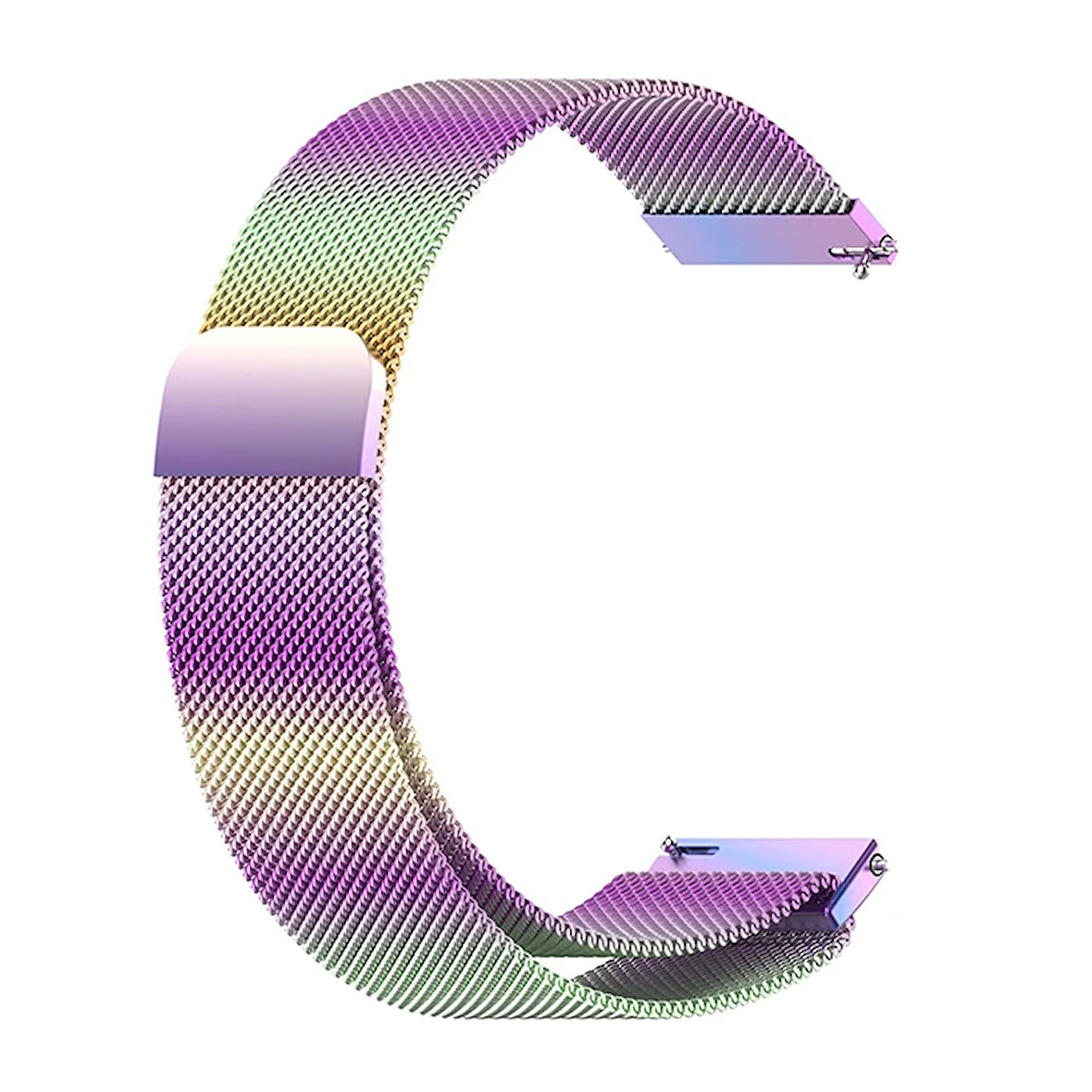 20mm Samsung Uyumlu Watch Huawei Watch Kayış Kordon Metal Milano Loop-(5775)