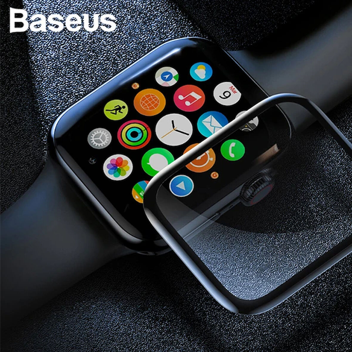 Baseus Apple Uyumlu Watch 42mm 3D Kavisli Tempered Kırılmaz Cam Koruyucu-(5775)