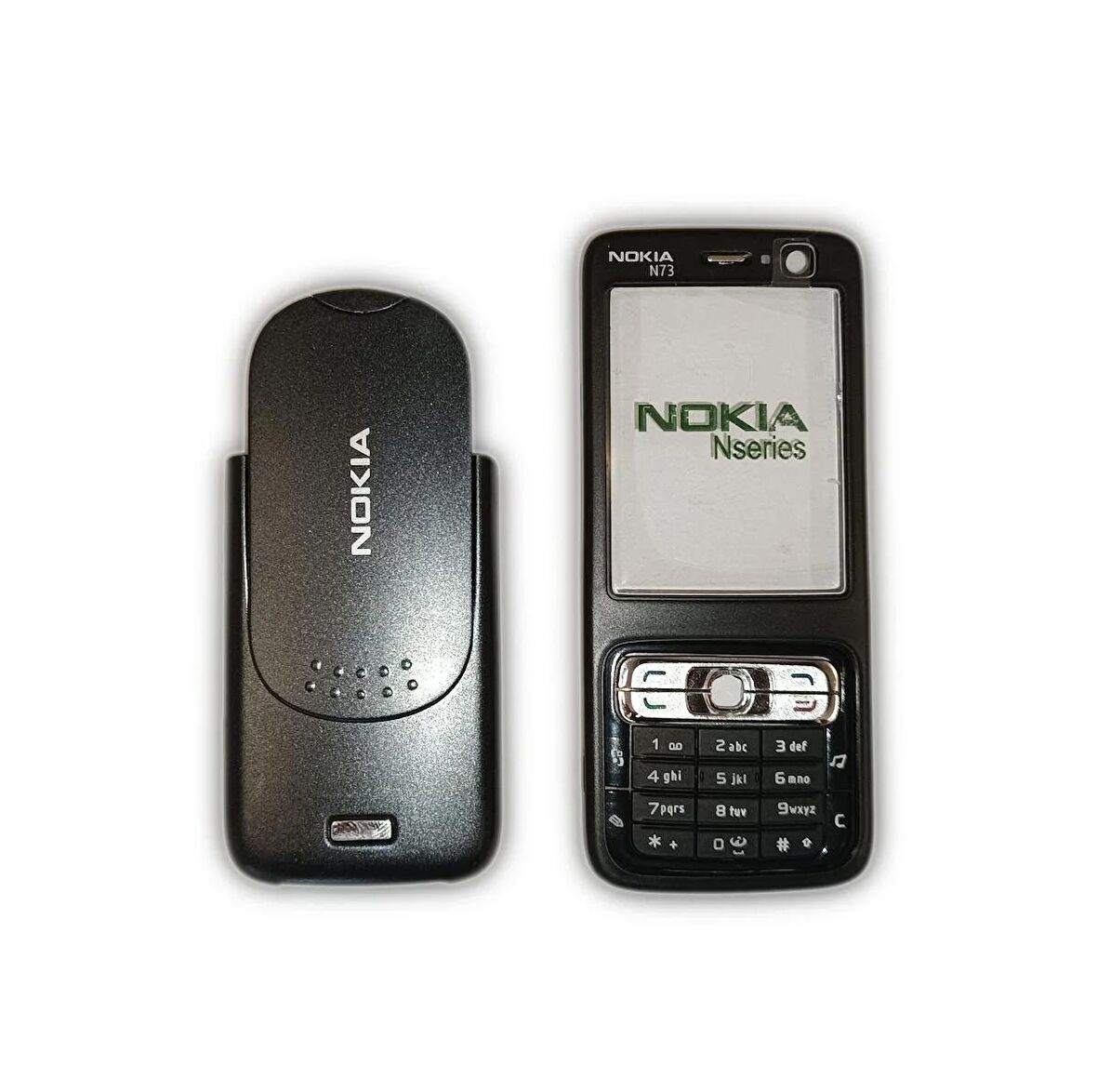 Nokia N73 Kapak Nokia N73 uyumlu Siyah Renk ön Kapak Arka Kapak ve Tuş Takımı
