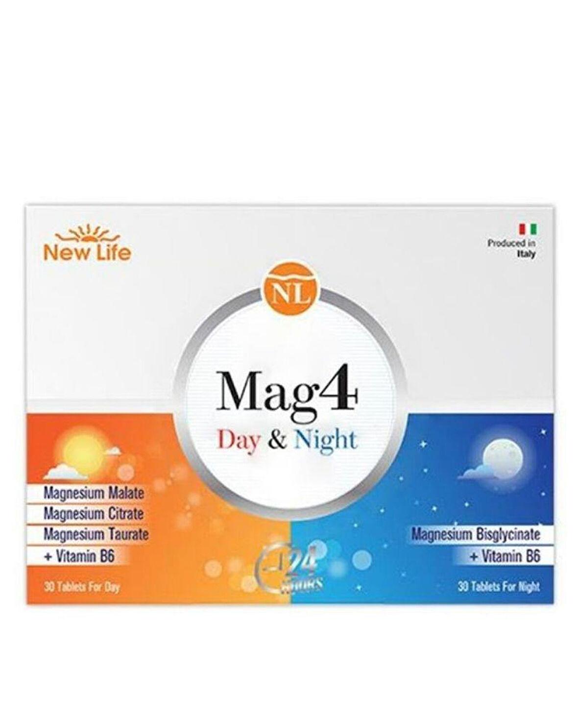 New Life-Mag 4 Day & Night Magnezyum Ve B6 Vitamini İçeren Takviye Edici Gıda 30+30 Tablet