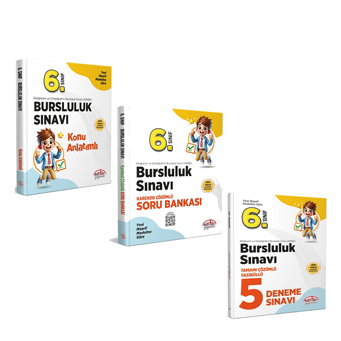 Editör Yayınları 6. Sınıf Bursluluk Sınavı Konu Soru Bankası ve Deneme Seti 3 Kitap