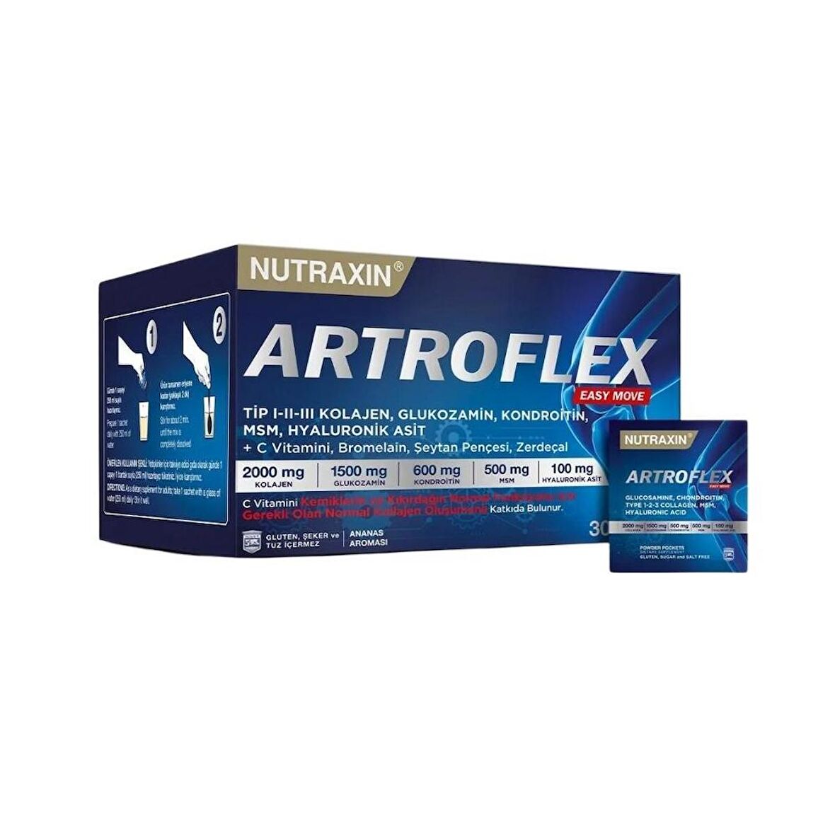 Artroflex Easy Move Vitamin  Ve Mineralller İçeren Ananas Aromalı Takviye Edici Gıda 30 Saşe