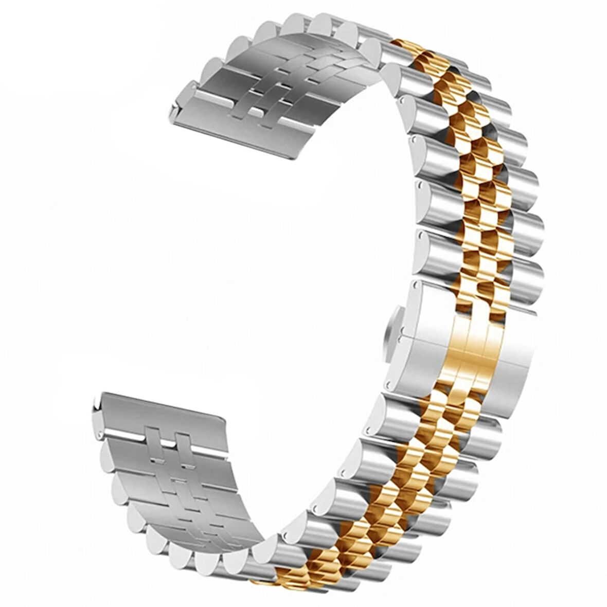 22MM Gear S3 Watch 4 -GT2 GT2E 46MM KayışKordon Seramik Paslanmaz Çelik-(5775)