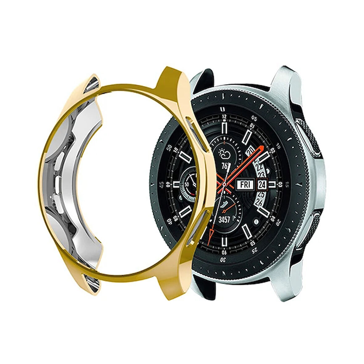 Ally Samsung Uyumlu Watch 42mm Lazer Kaplama Slim Silikon Bumber Kılıf-(5775)