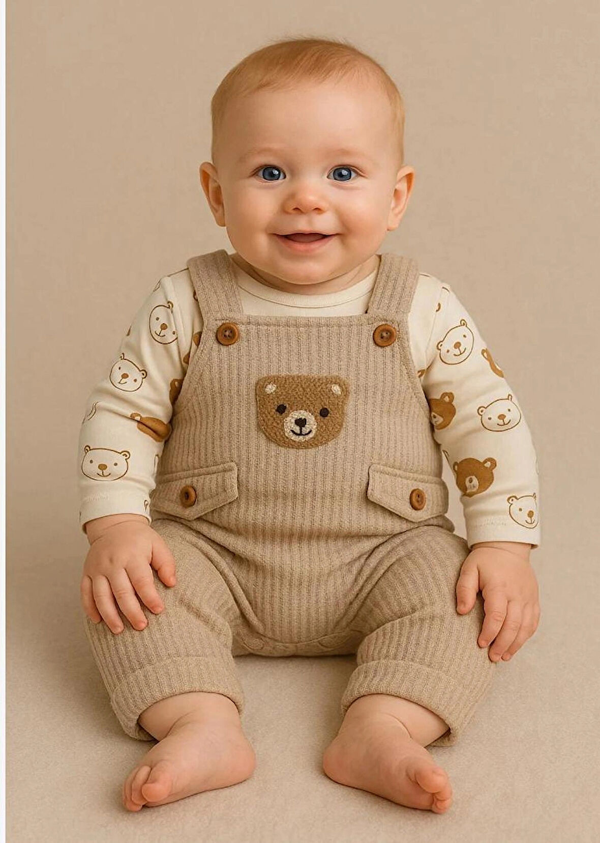 AYICIK NAKIŞLI BEBEK TULUM ÇORAP HEDİYELİ %100 PAMUK