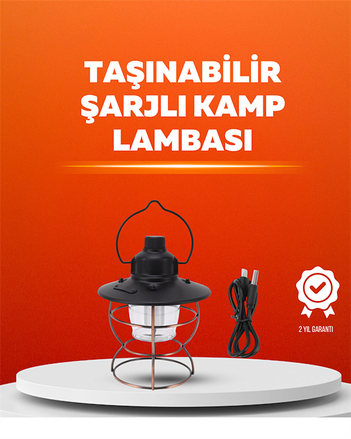 4 Fonksiyonlu Dekoratif Kamp Lambası – Tungsten Ampul USB Çıkışlı