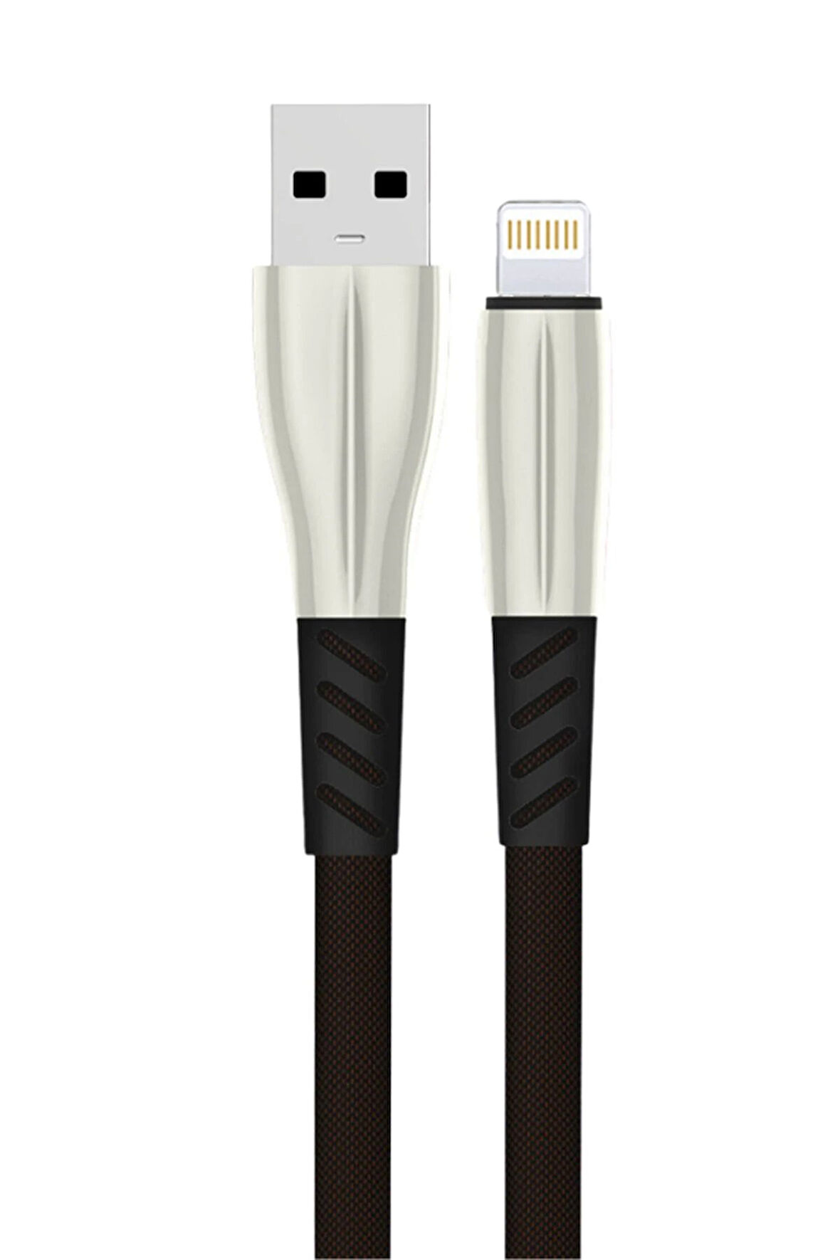 S89 Metal Uçlu Lightning Kablo iphone Uyumlu 1M 2.4A - Siyah-(5796)