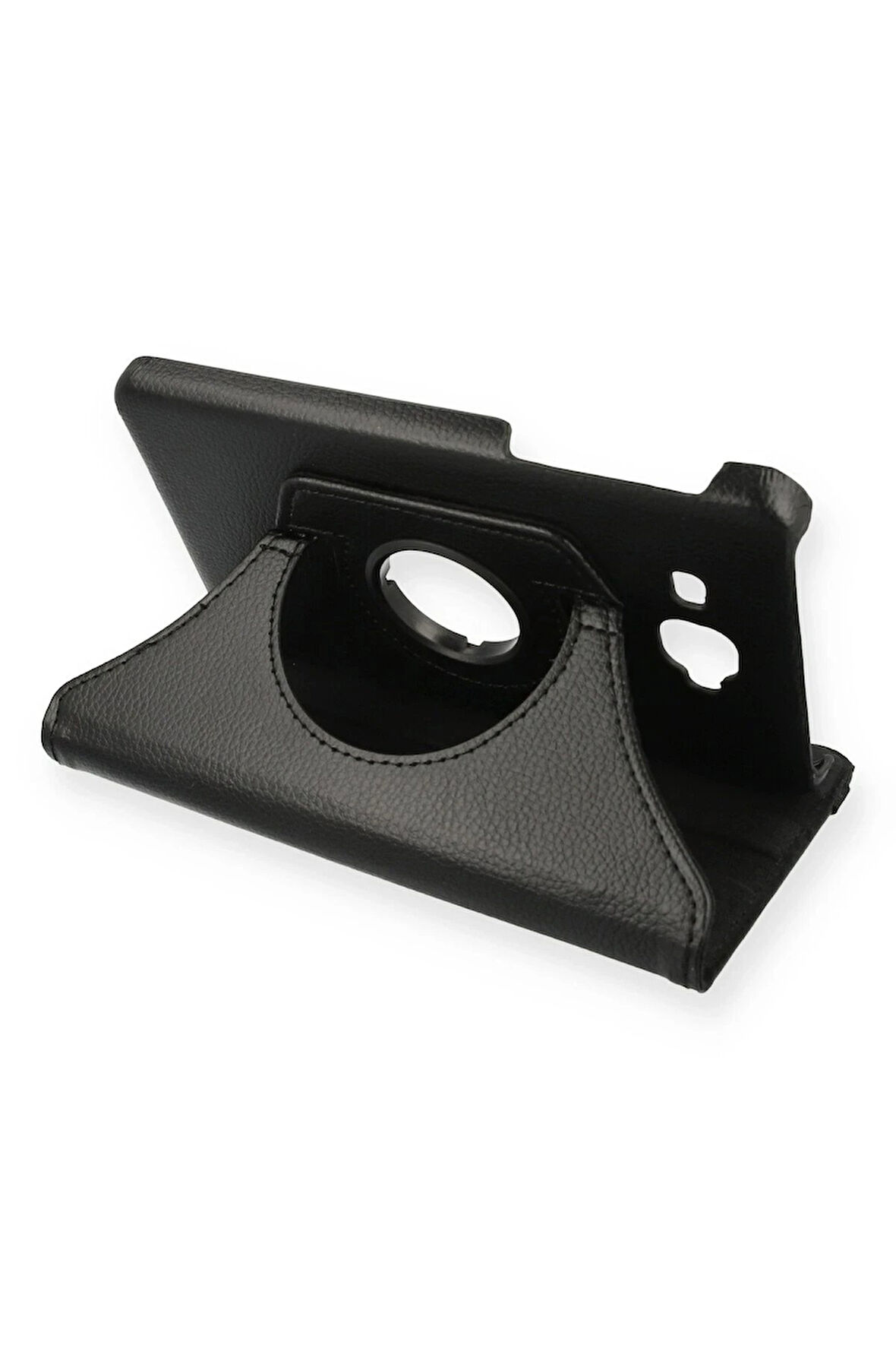 Samsung Galaxy T280 Tab A 7 Kılıf 360 Tablet Deri Kılıf - Siyah-(5796)