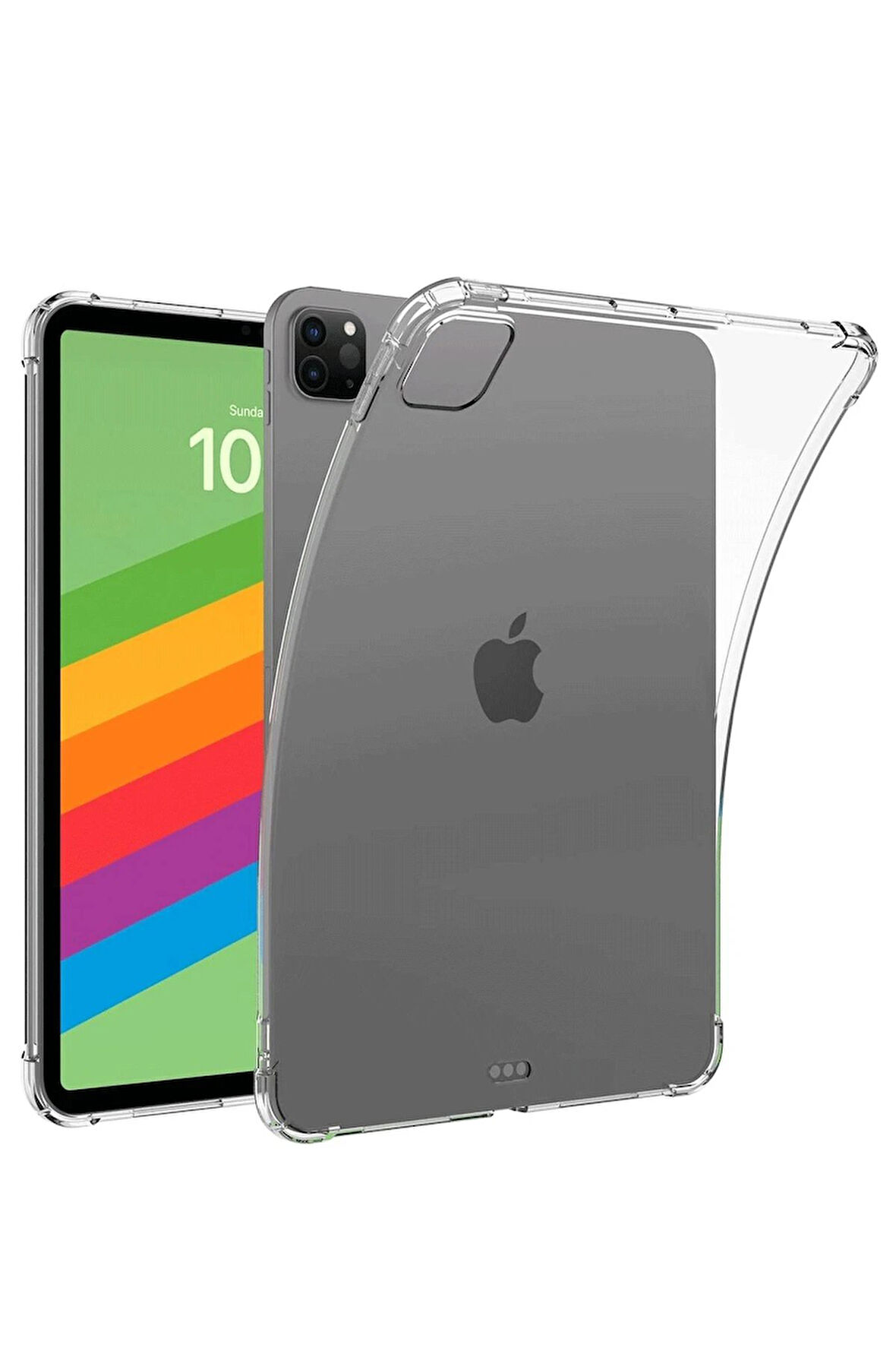 iPad Pro 13 (2024) Kılıf Anti Şeffaf Tablet Silikon - Şeffaf-(5796)