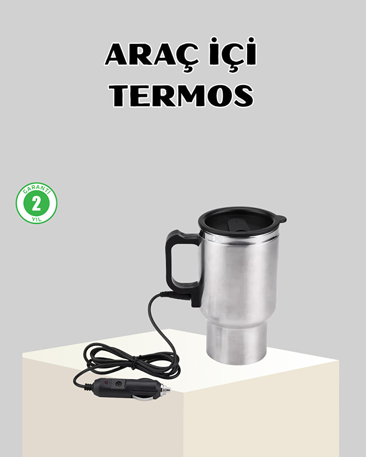 12W Araç Tipi Su Isıtıcı Kupa Bardak Pratik Isıtmalı