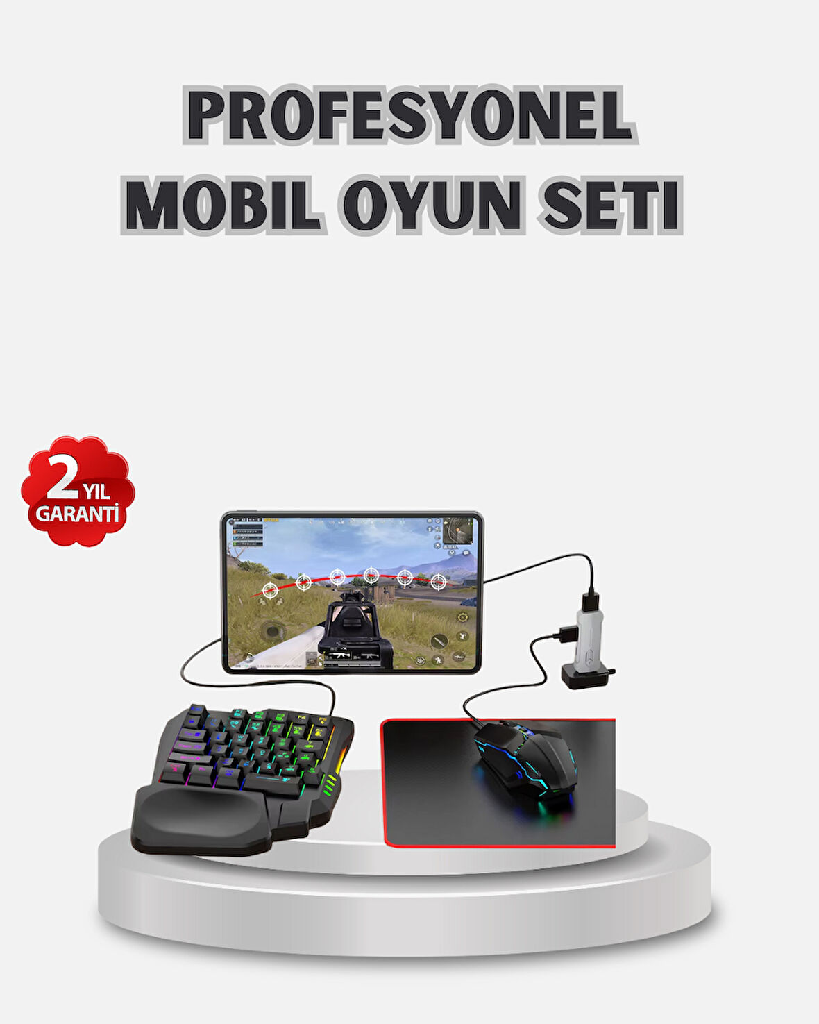 Android Uyumlu Mobil Oyun Kiti 5in1 Klavye Mouse Dönüştürücü Gecikmesiz FPS Se