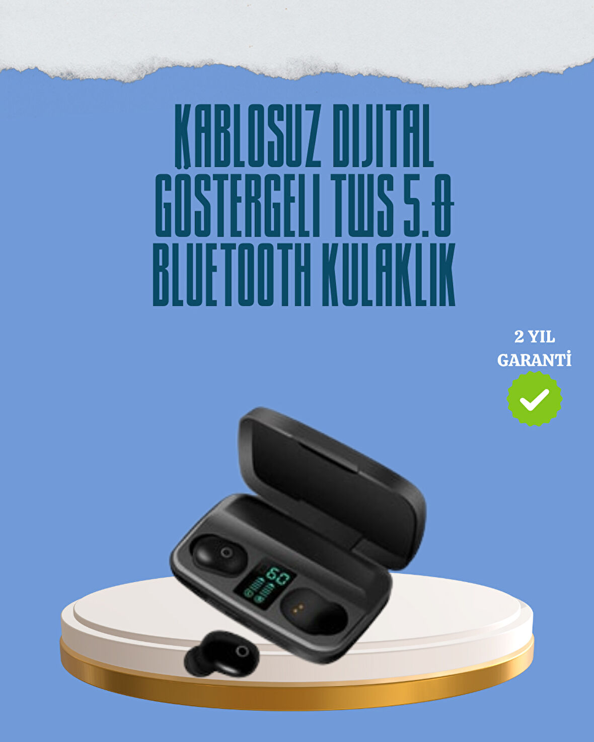 10 Metre Çekim Mesafeli Hafif Tasarımlı Bluetooth Kulaklık ve Şarj Kutusu Seti