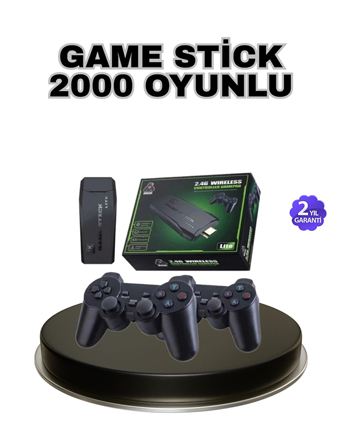 Kablosuz 4K Retro Atari Game Stick – 2 Kollu 20000 Hazır Oyun