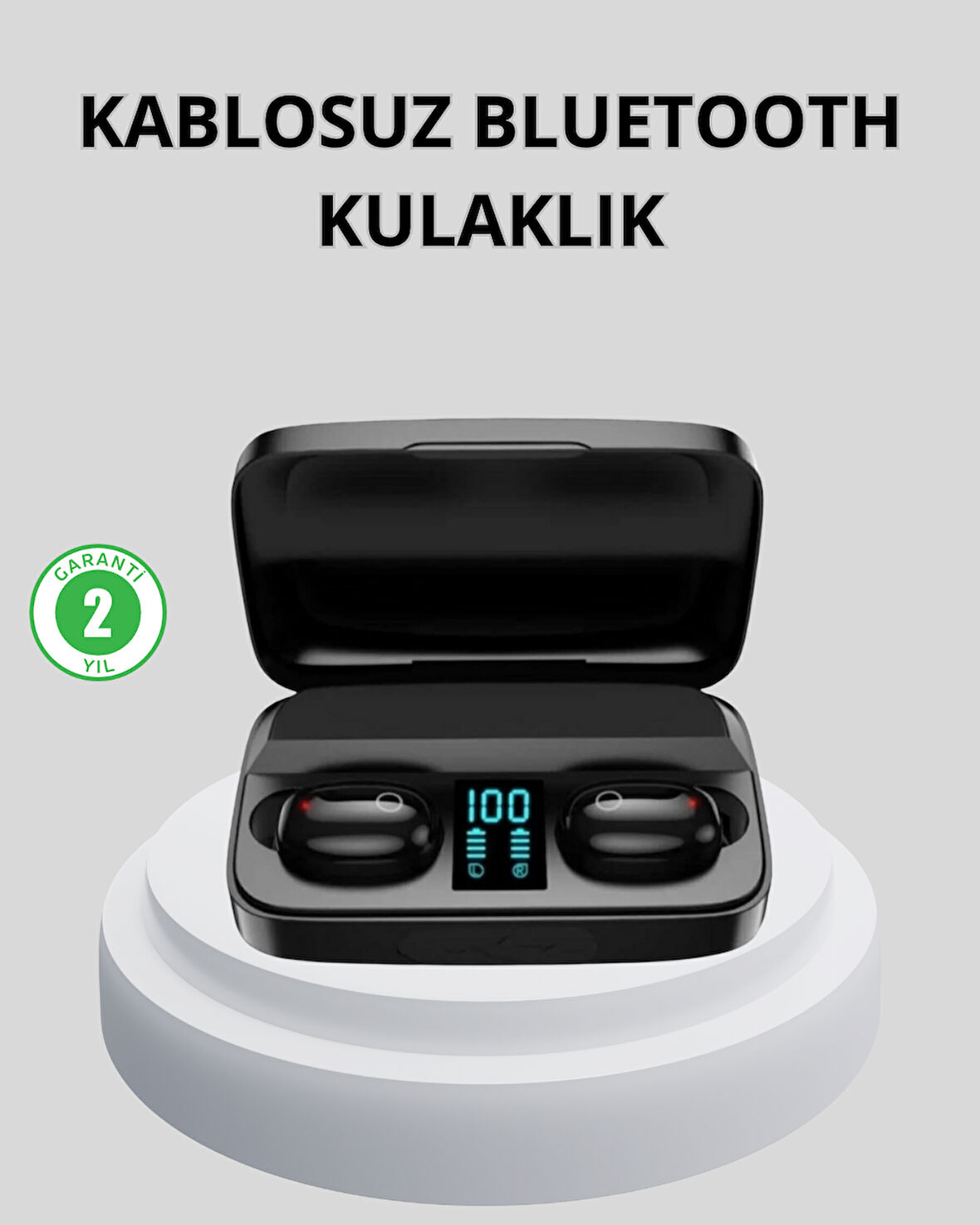 TWS Bluetooth Kulaklık 1800mAh Şarj Kutulu Dijital Ekranlı