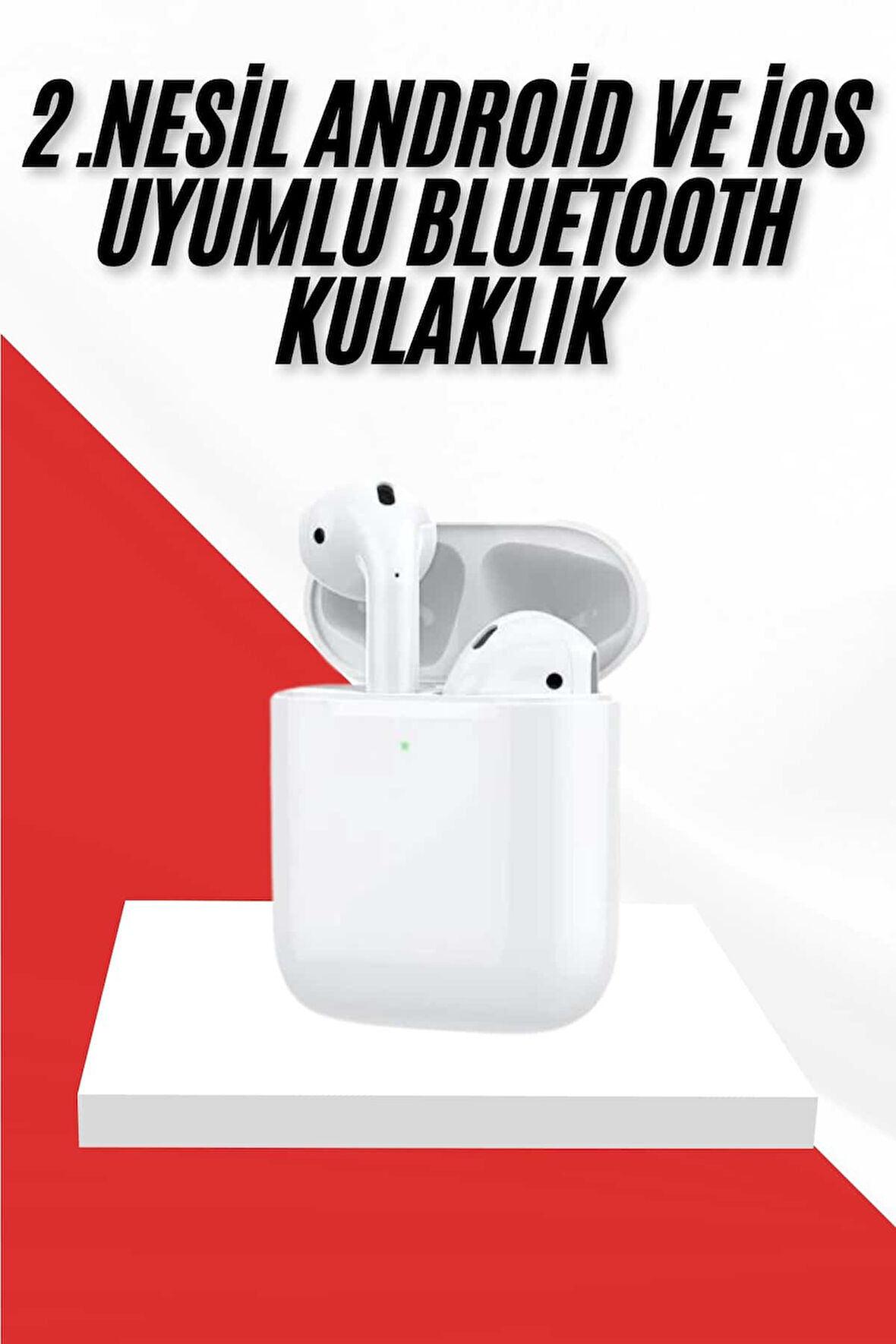 2. Nesil Bluetooth Android ve İOS Uyumlu Kablosuz Kulaklık Çağrı Cevaplama