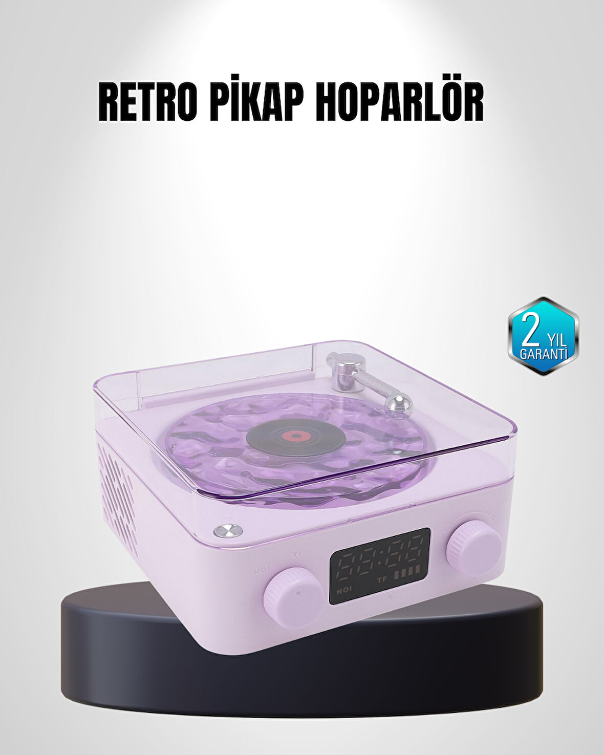 Bluetooth Retro Pikap Hoparlör 360 Derece Ses Projektörlü Gece Lambası Çok Fonk