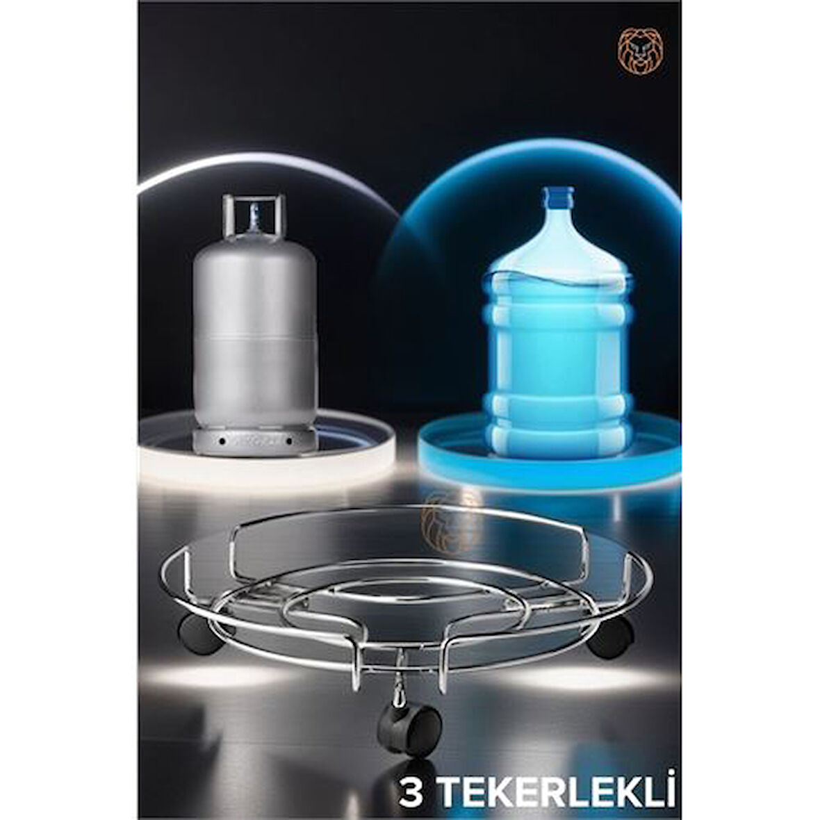 HSNET Tekerlekli Alüminyum Tüp ve Damacana Altlığı