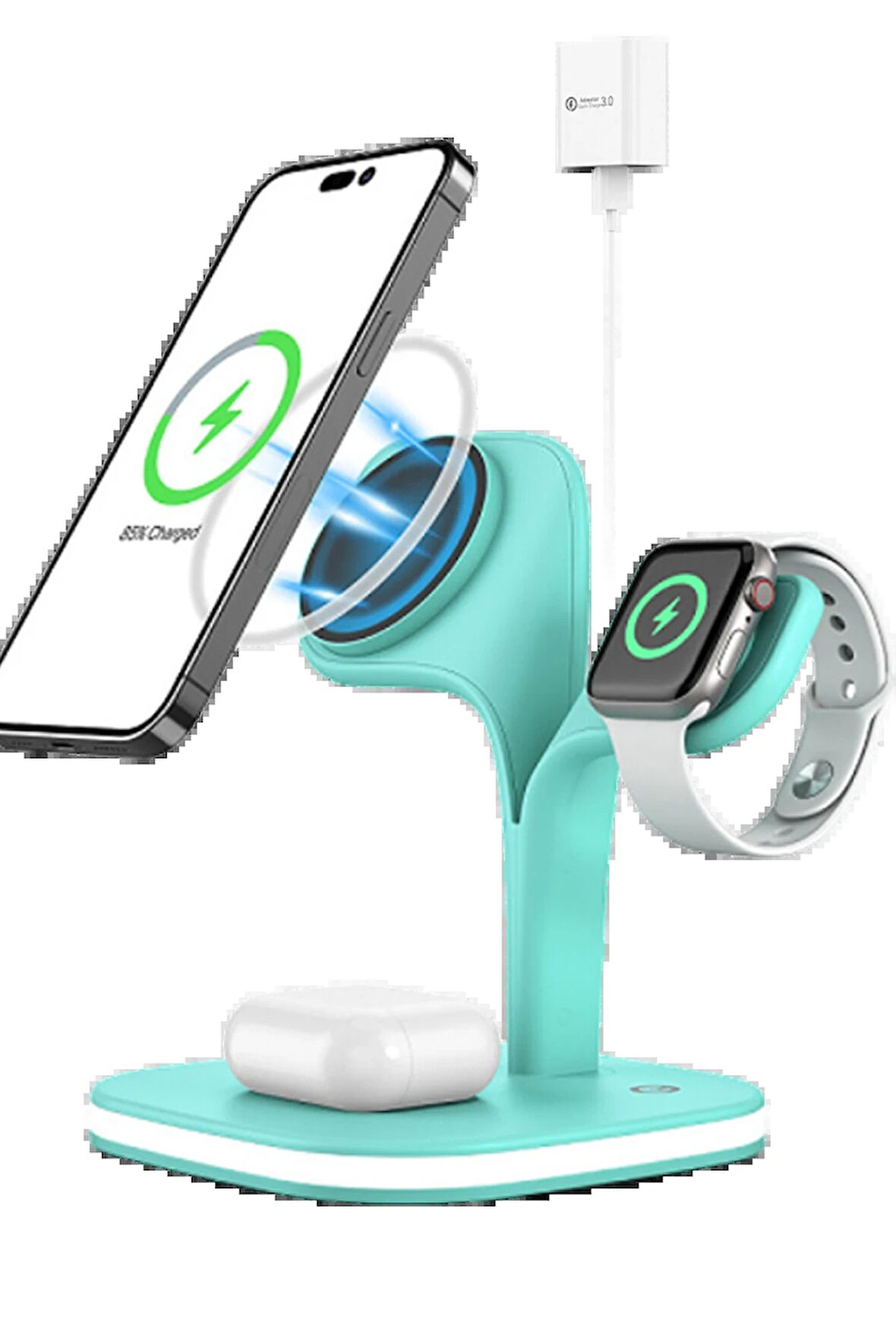 YM-UD22 Kablosuz Şarj Masaüstü Set - Yeşil-(5796)