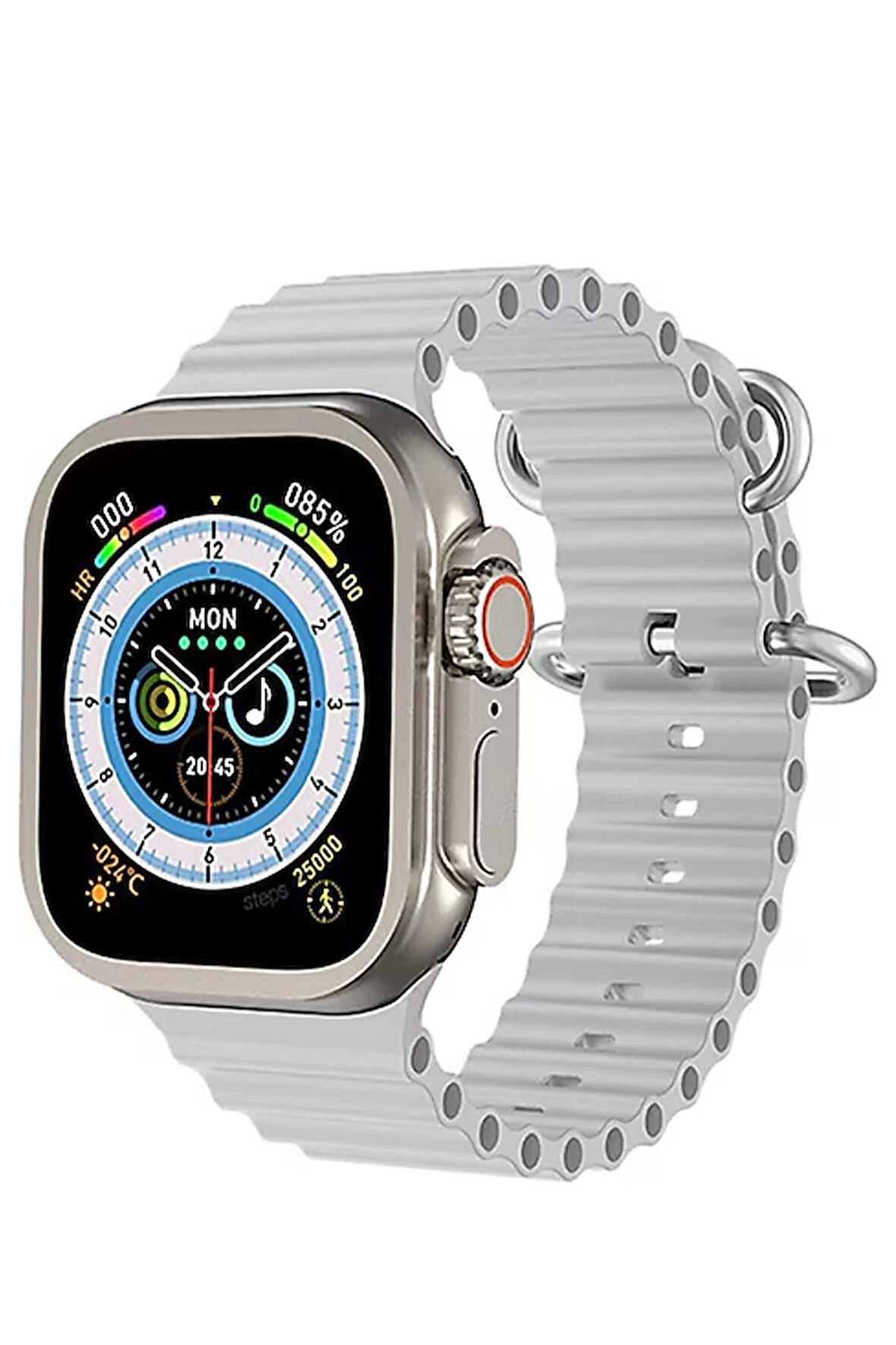 Ultra 8 2.1 inç IPS Ekran Konuşma ve NFC Özellikli Akıllı Saat - Gümüş-(5796