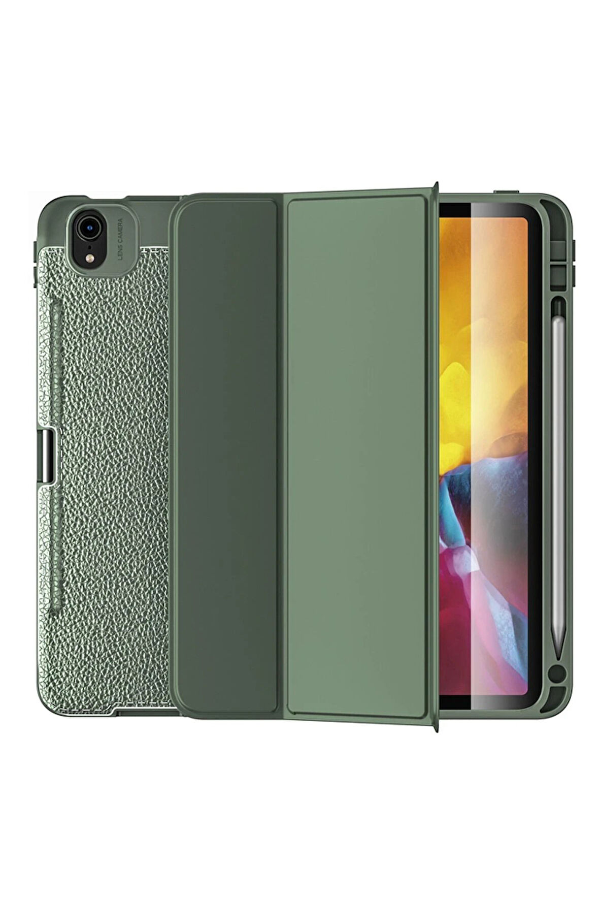 iPad Air 4 10.9 Kılıf Tablet Focus Silikon - Yeşil-(5796)