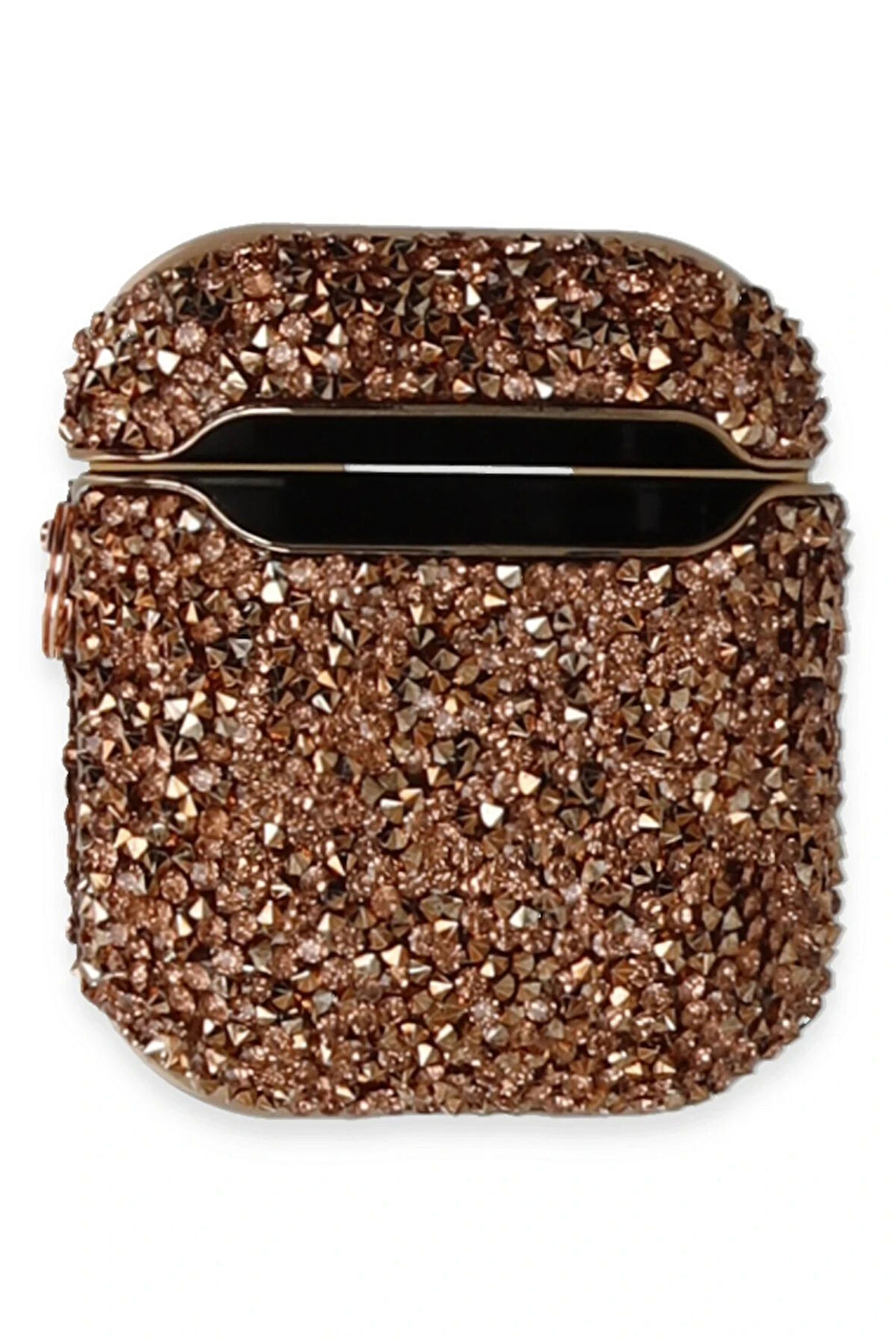 Airpods 2 (2.nesil) Mira Taşlı Kılıf - Rose Gold-(5796)