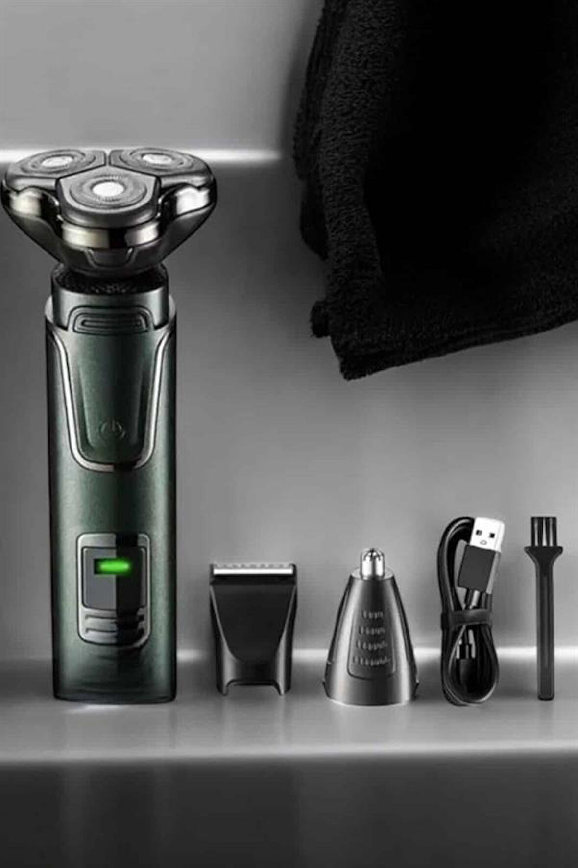 3 Başlıklı Profesyonel Saç ve Sakal Bakım Seti Vücut Burun ve Kulak Tüy Alma