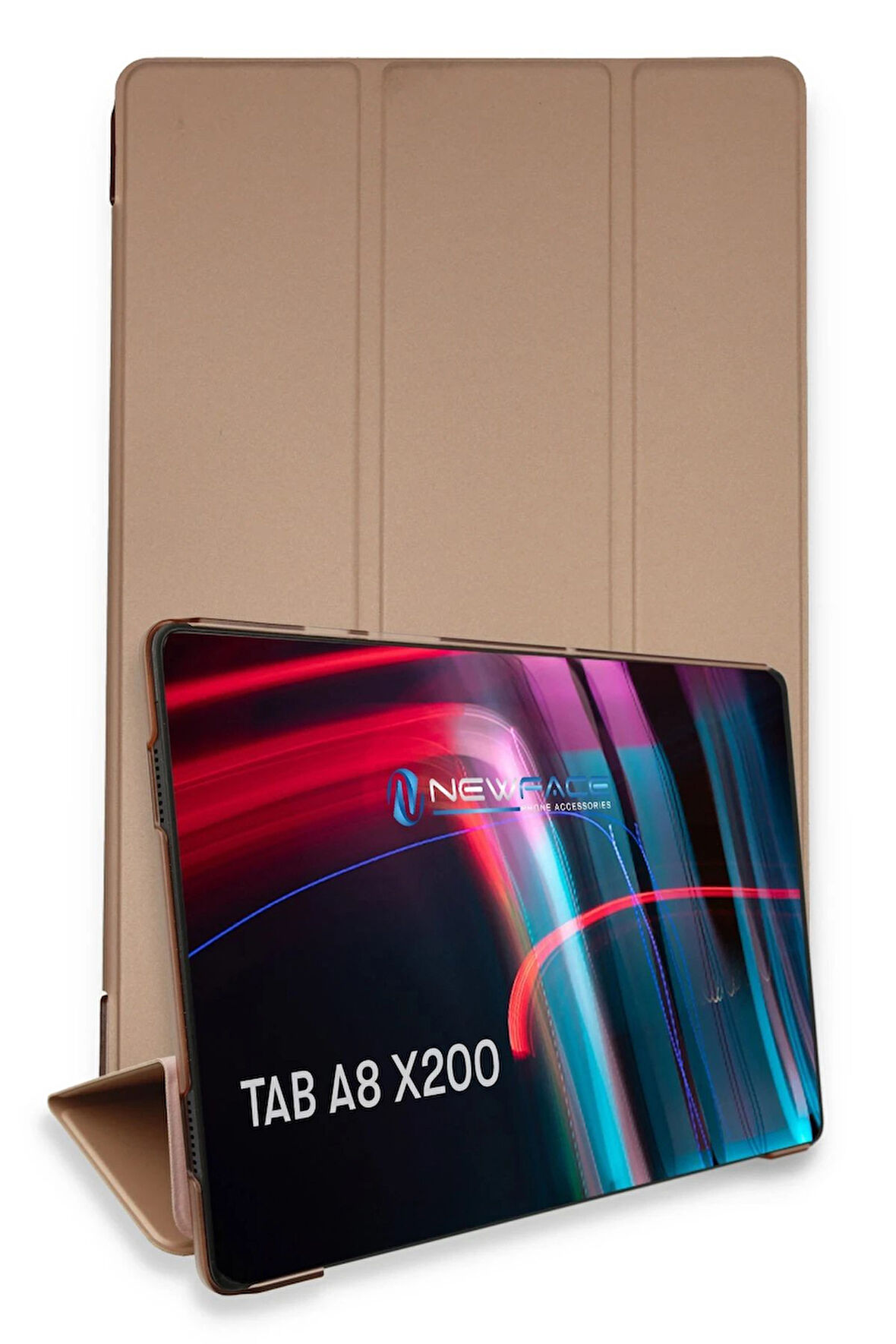 Samsung Galaxy X200 Tab A8 10.5 Kılıf Tablet Smart Kılıf - Rose Gold-(5796)