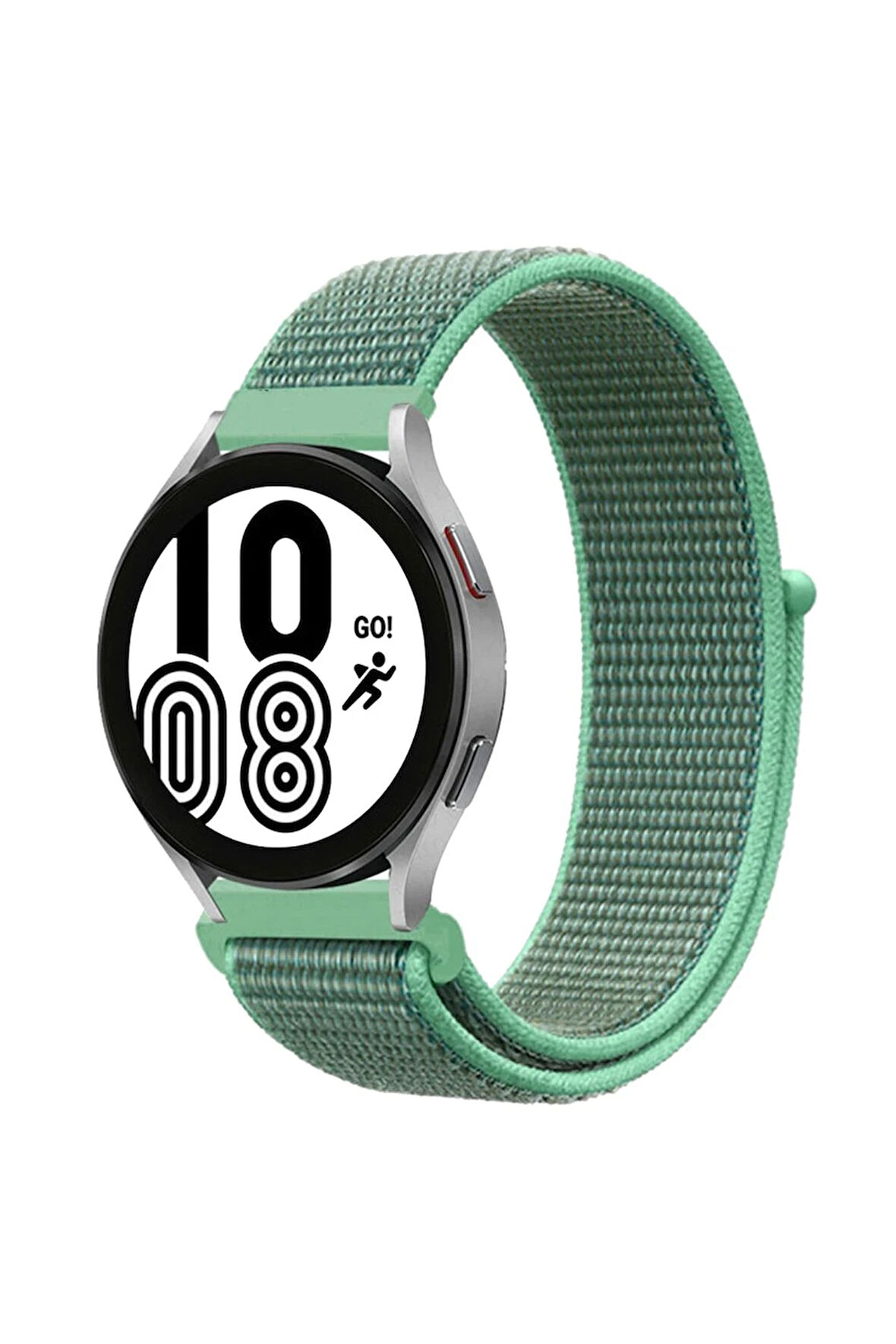 Samsung Galaxy Watch 4 Hasırlı Cırtcırtlı Kordon - Turkuaz-(5796)