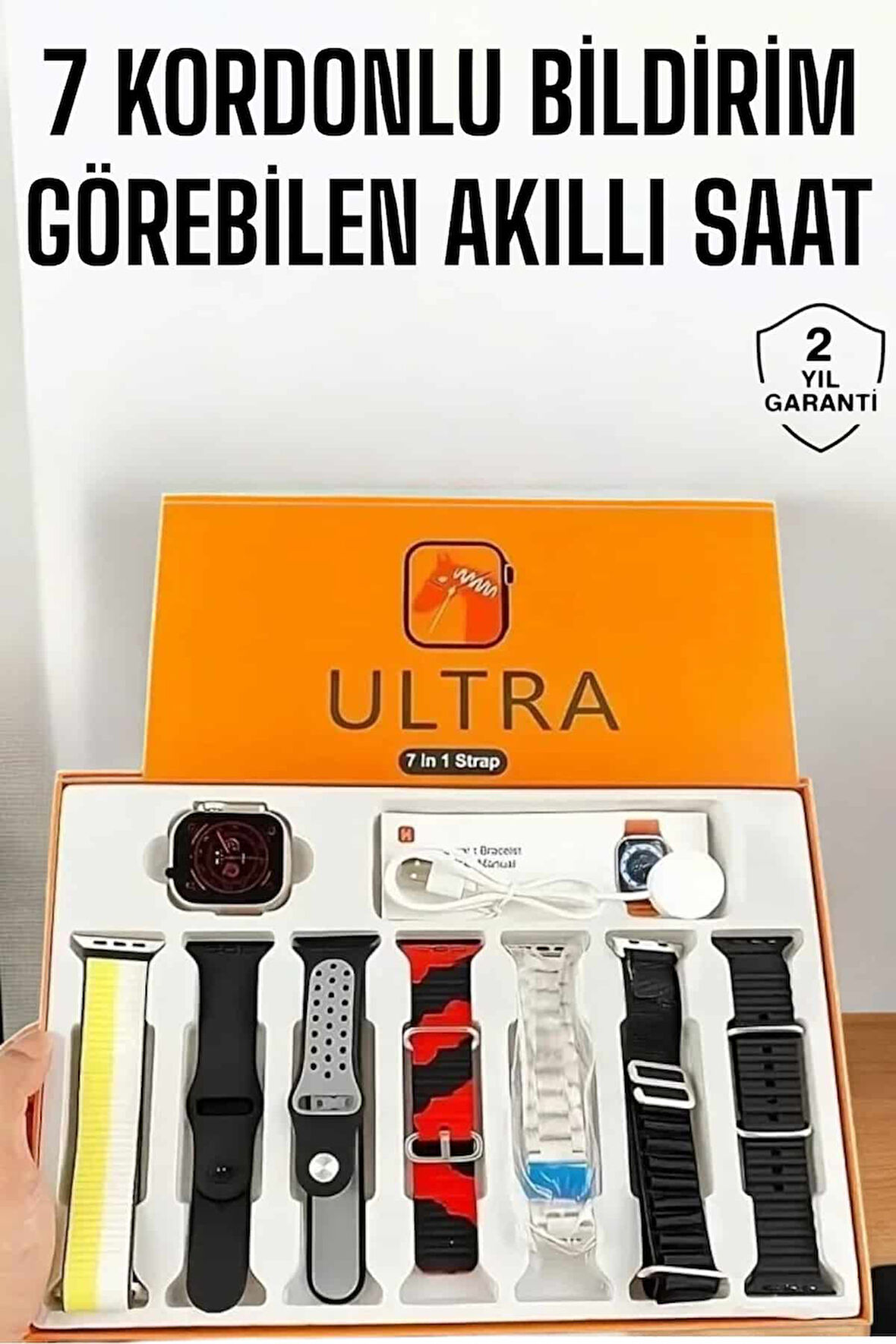 Akıllı Saat 7 Farklı Kordonlu Arama Cevaplayan Bildirim GPS Özelliği