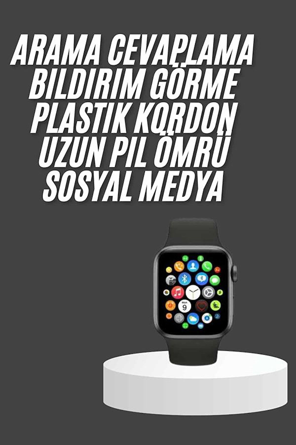 Akıllı Saat Çok Fonksiyonlu Uyku Takibi Adımsayar Nabız Ölçer Arama Cevaplaya