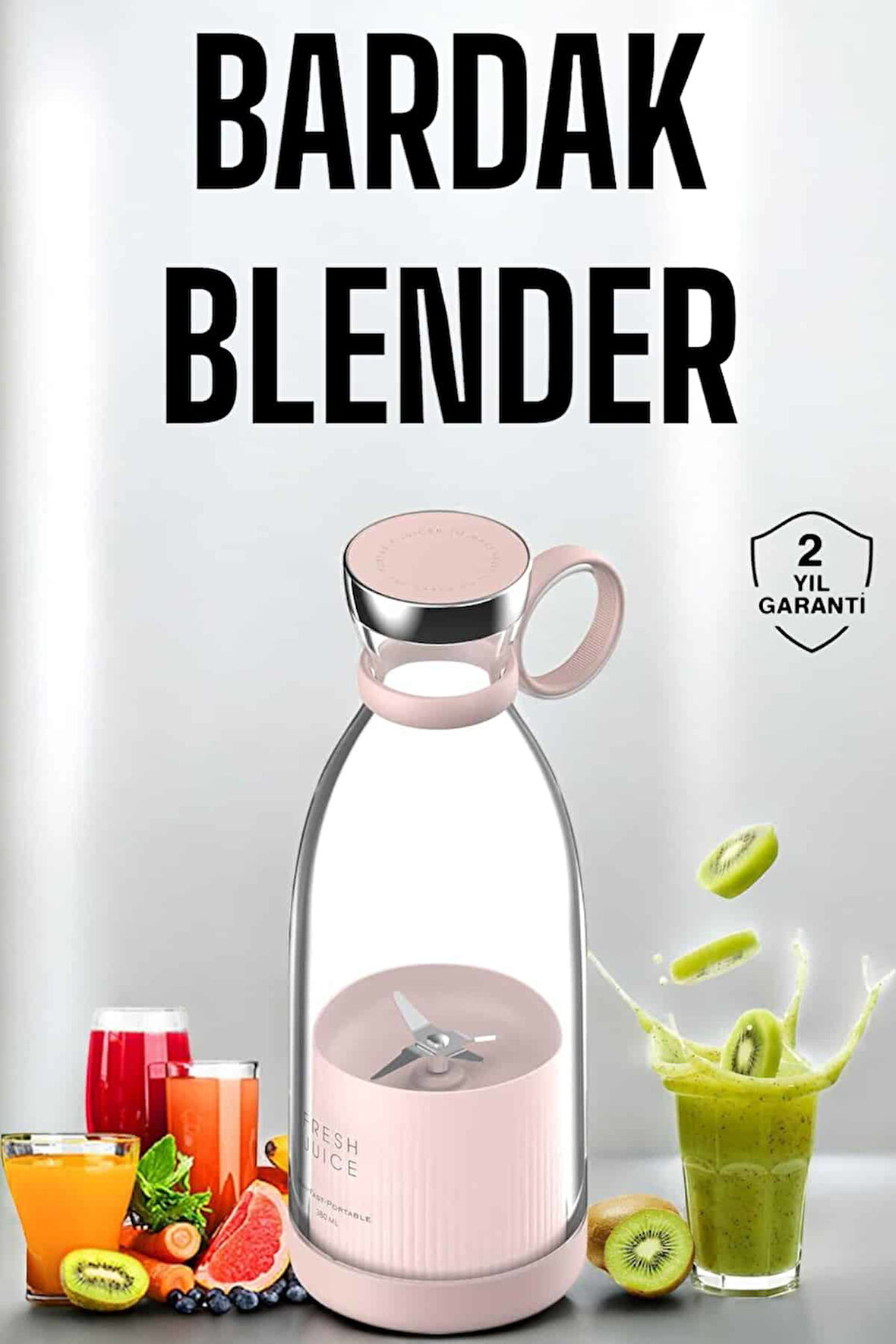 Bardak Blender Smoothie Meyve Sıkacağı Şarjlı Cam Taşınabilir