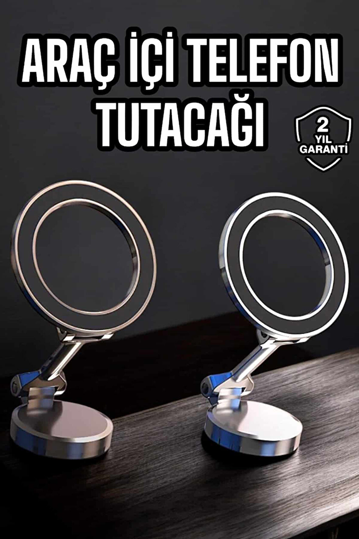 Telefon Tutucu Tüm Arabalara Uyumlu Araç İçi Katlanabilir Manyetik Tasarım