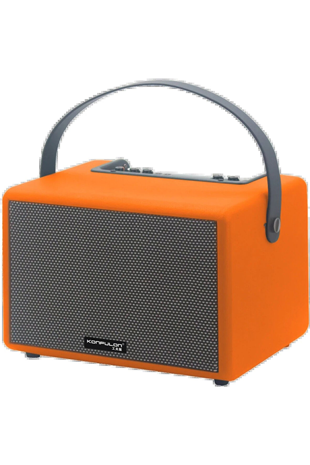 F31 50W Sürücülü 2 Adet Mikrofonlu BT 5.2 Kablosuz Hoparlör - Turuncu-(5796)