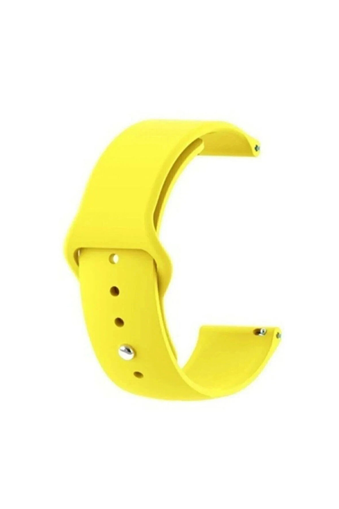 Huawei GT4 41mm 18mm Klasik Kordon - Sarı-(5796)