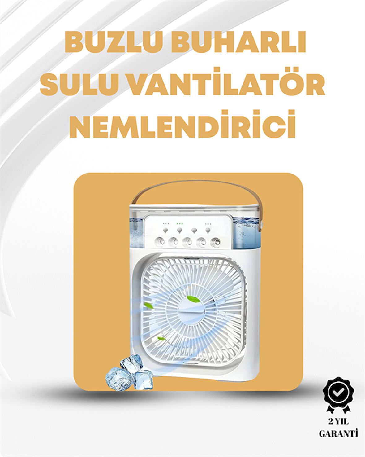 Taşınabilir 3'ü 1 Arada Mini Fan | Nemlendirici + Soğutucu + Gece Lambası