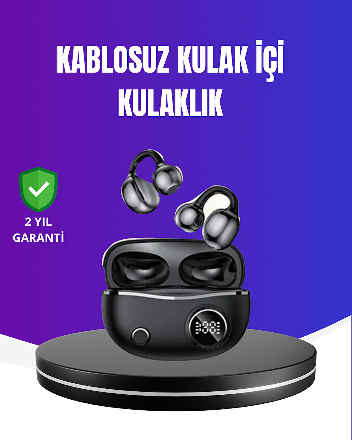 Ergonomik Klipsli Kablosuz Kulaklık – 30 Saat Pil ve Dokunmatik Kontrol Özelliğ