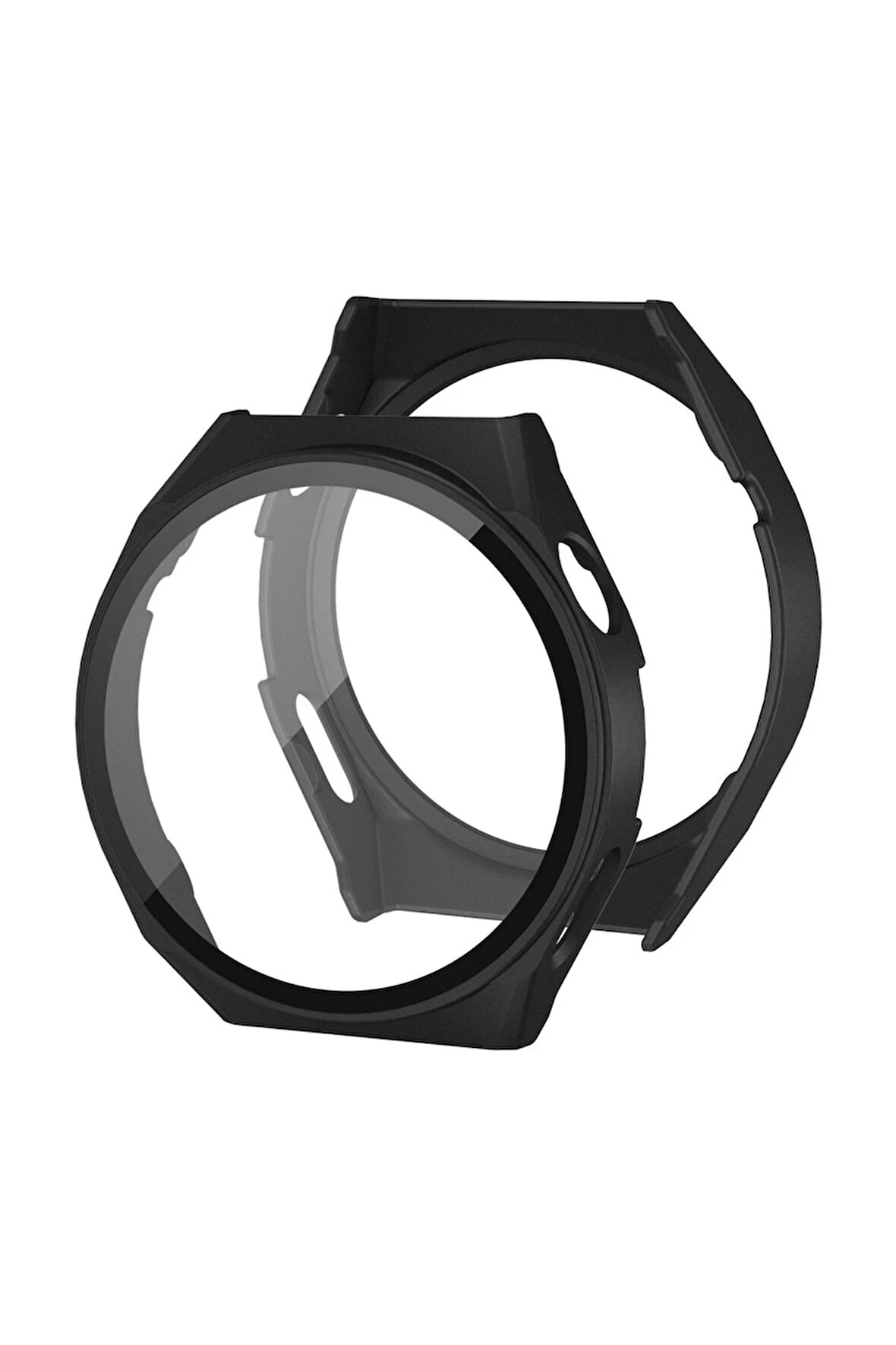 Huawei Watch GT2 46mm Dota Camlı Kasa Ekran Koruyucu - Siyah-(5796)