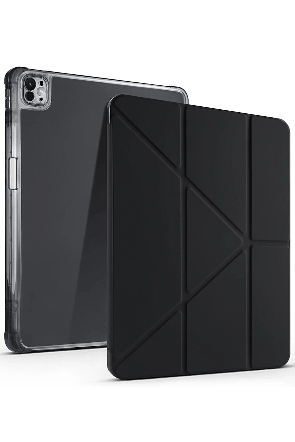 iPad Air 13 (2024) Kılıf Kalemlikli Mars Tablet Kılıfı - Siyah-(5796)