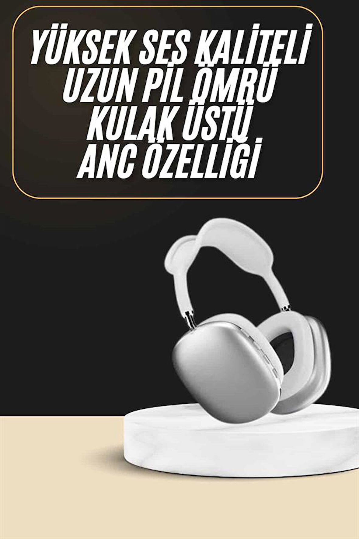 2025 Model Kulak Üstü Kablosuz Bluetooth Kulaklık Gürültü Azalta Uzun Pil